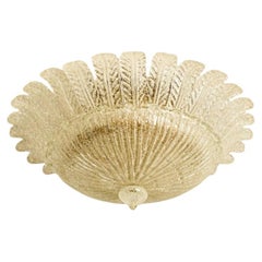 Plafonnier XL en verre de Murano dans le style de Barovier, 1970