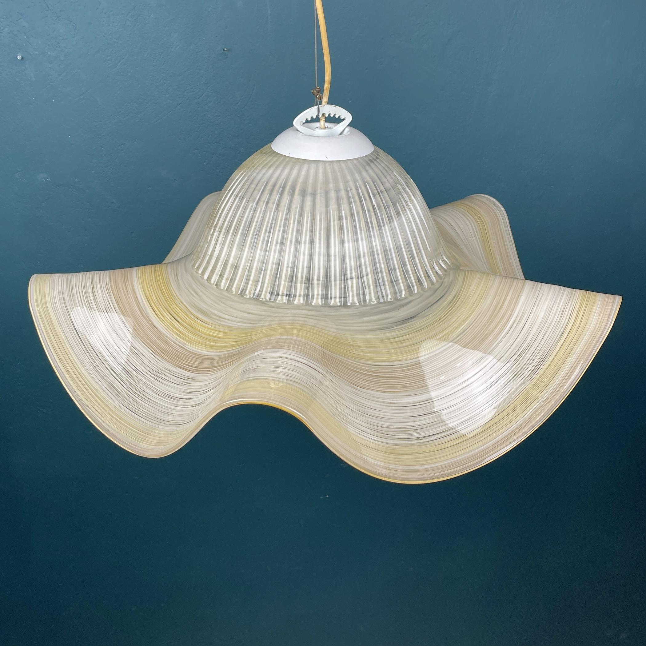 XL Murano Glass Pendant Lamp Italy '70s For Sale 2