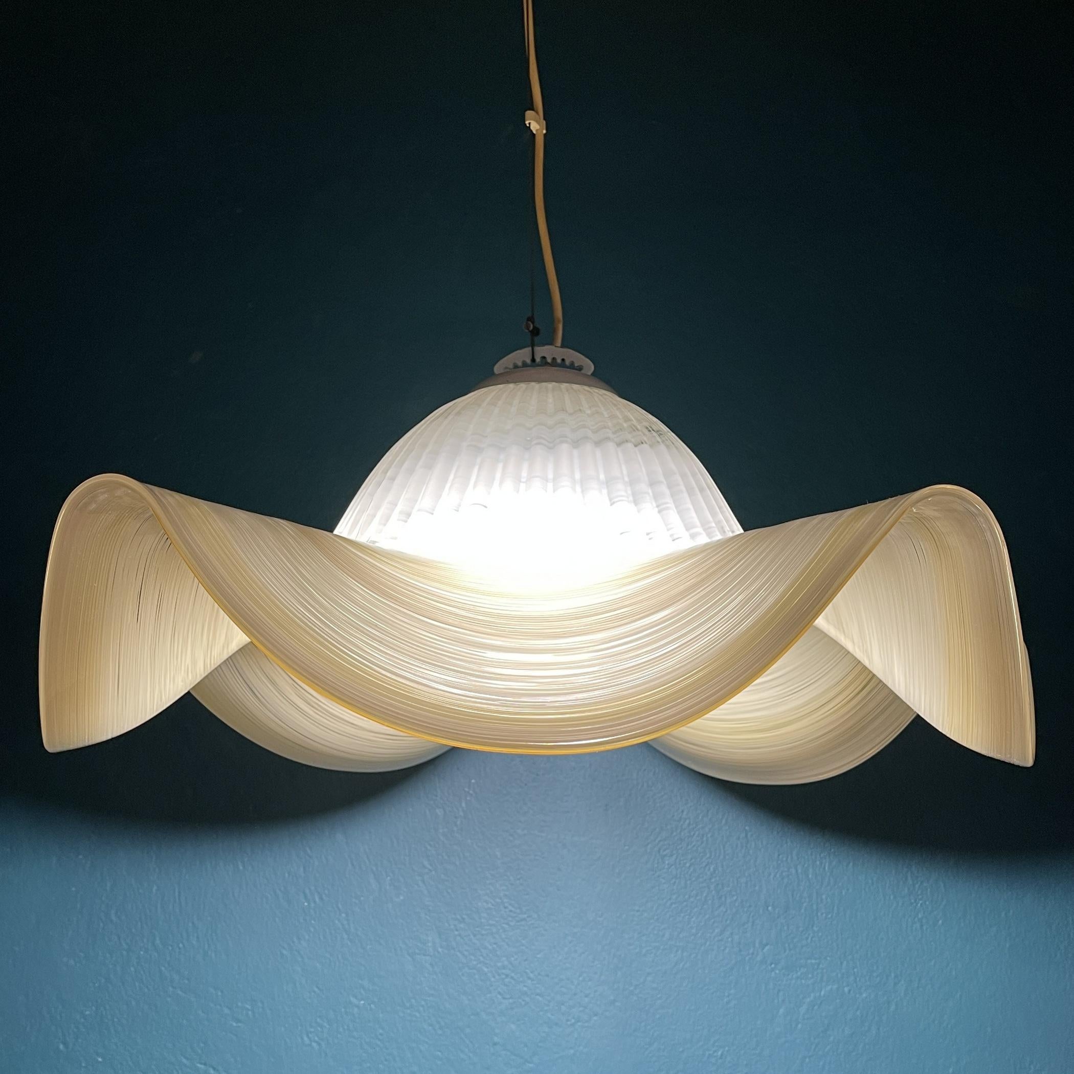Mid-Century Modern XL Murano Glass Pendant Lamp Italy '70s For Sale
