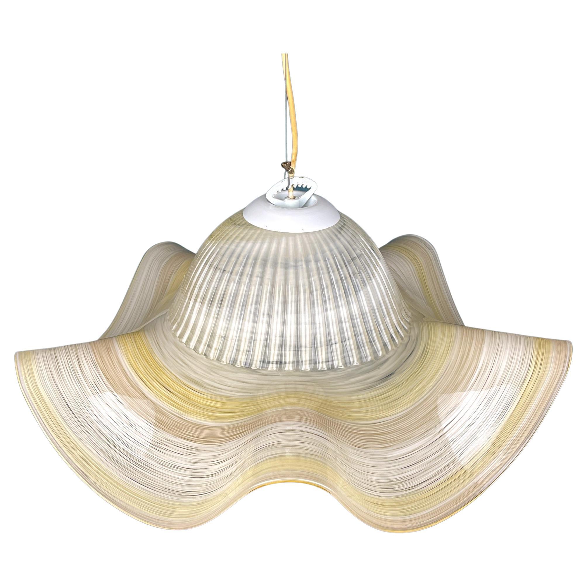 XL Murano Glass Pendant Lamp Italy '70s For Sale