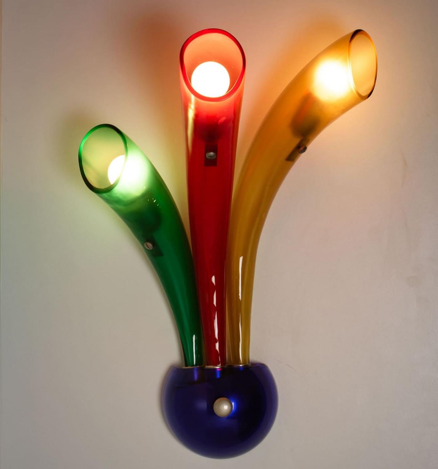 XL Muranoglas-Wandleuchte, Italien, 1980 im Angebot 3