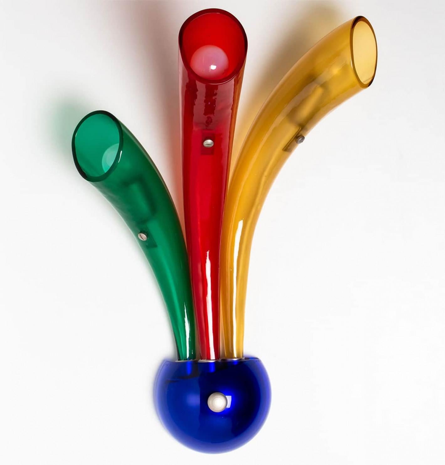 XL Muranoglas-Wandleuchte, Italien, 1980 im Zustand „Hervorragend“ im Angebot in Rijssen, NL