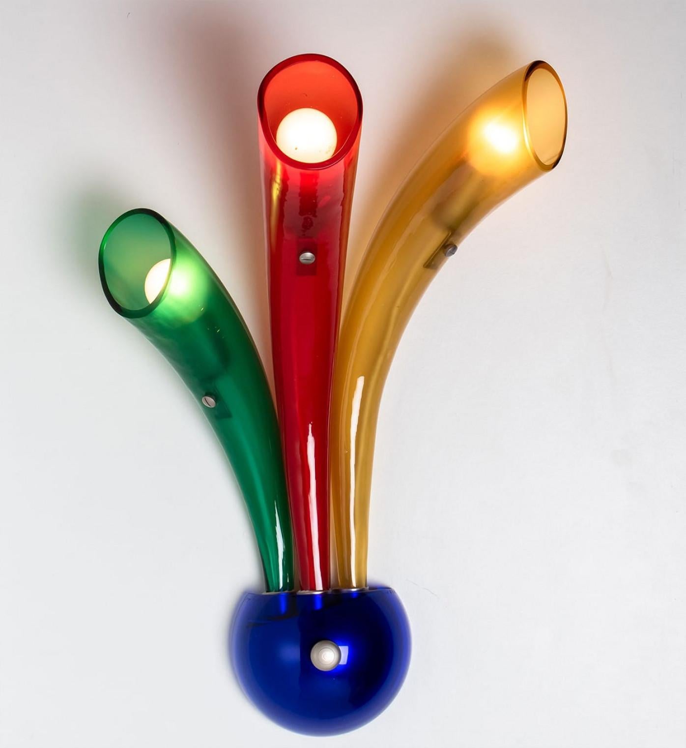 XL Muranoglas-Wandleuchte, Italien, 1980 (Ende des 20. Jahrhunderts) im Angebot