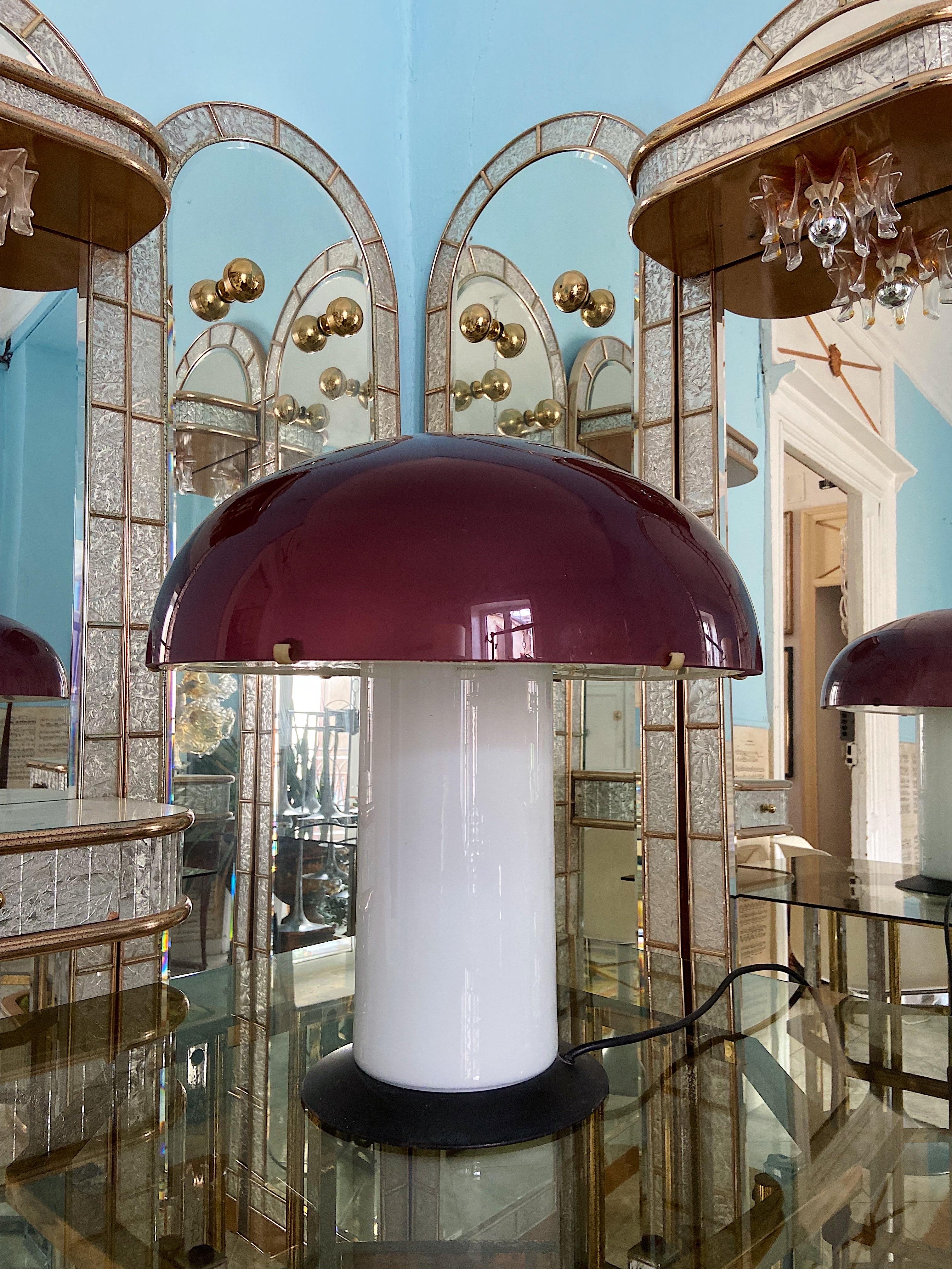 Mid-Century Modern Xl Murano Mushroom Table Lamp Designed by Federico De Majo