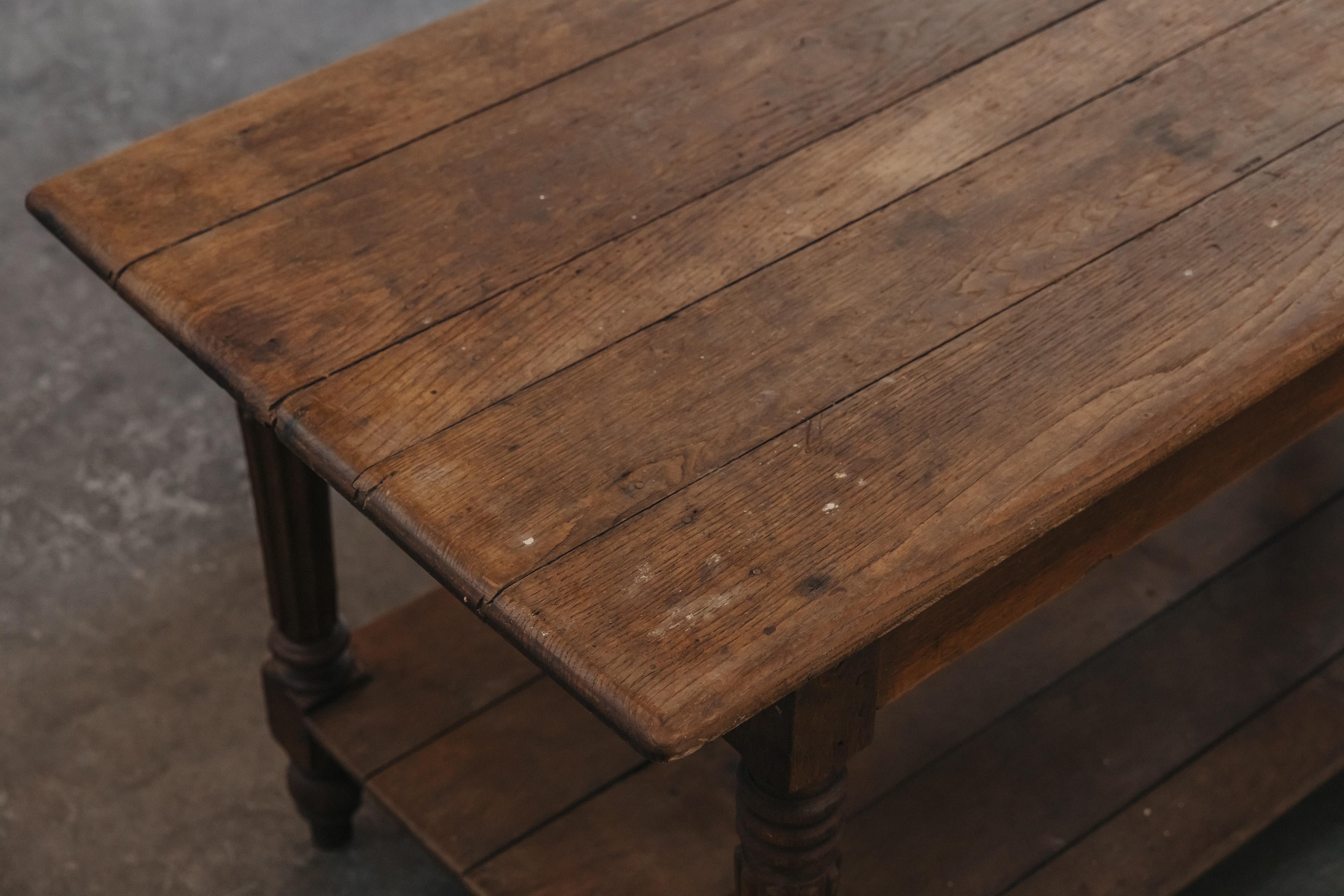 XL Oak Draper Table From France, Circa 1880 For Sale 5