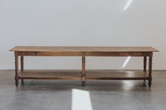 XL Oak Draper Table From France, Circa 1880