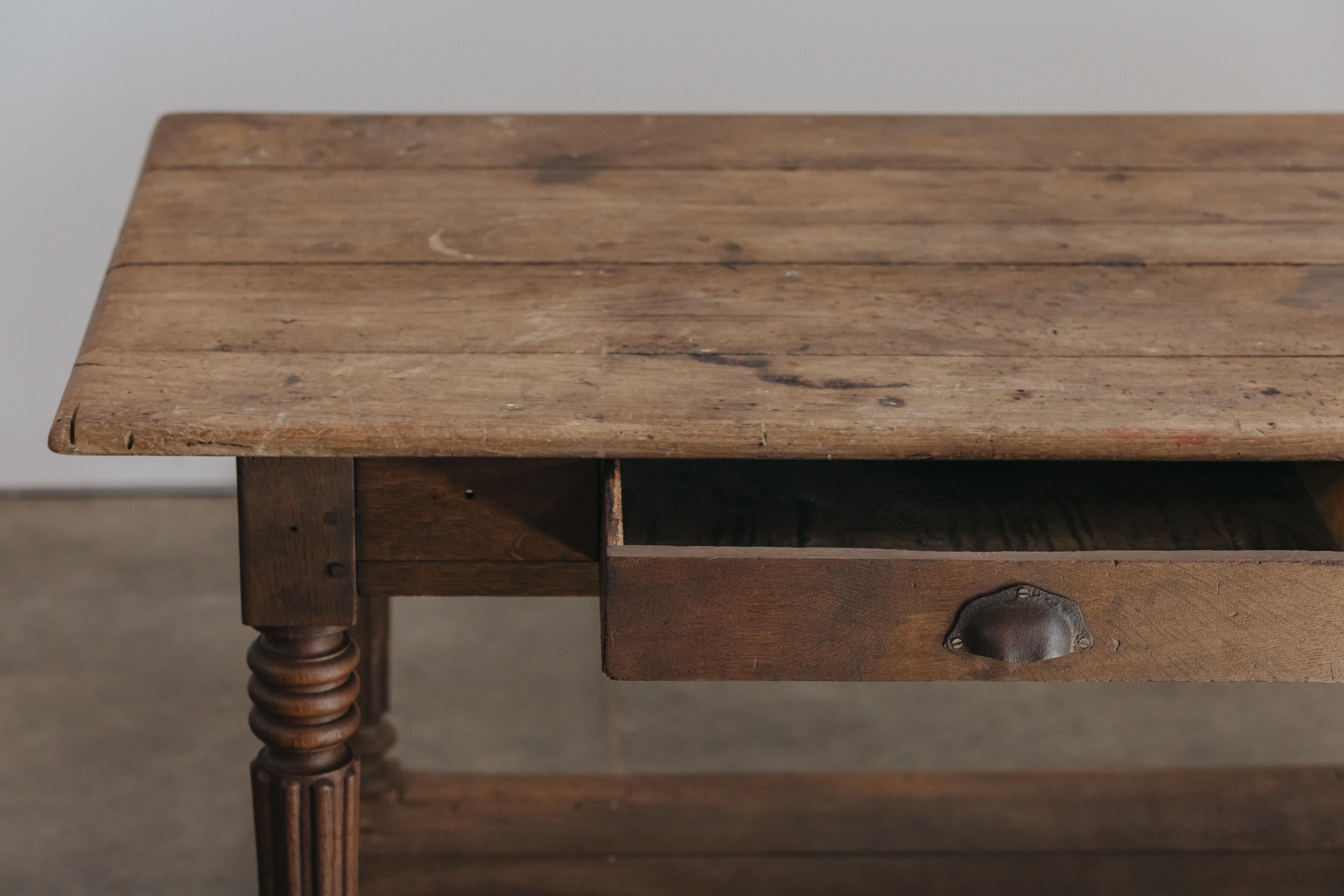 Late 19th Century XL Oak Draper Table From France, Circa 1880 For Sale
