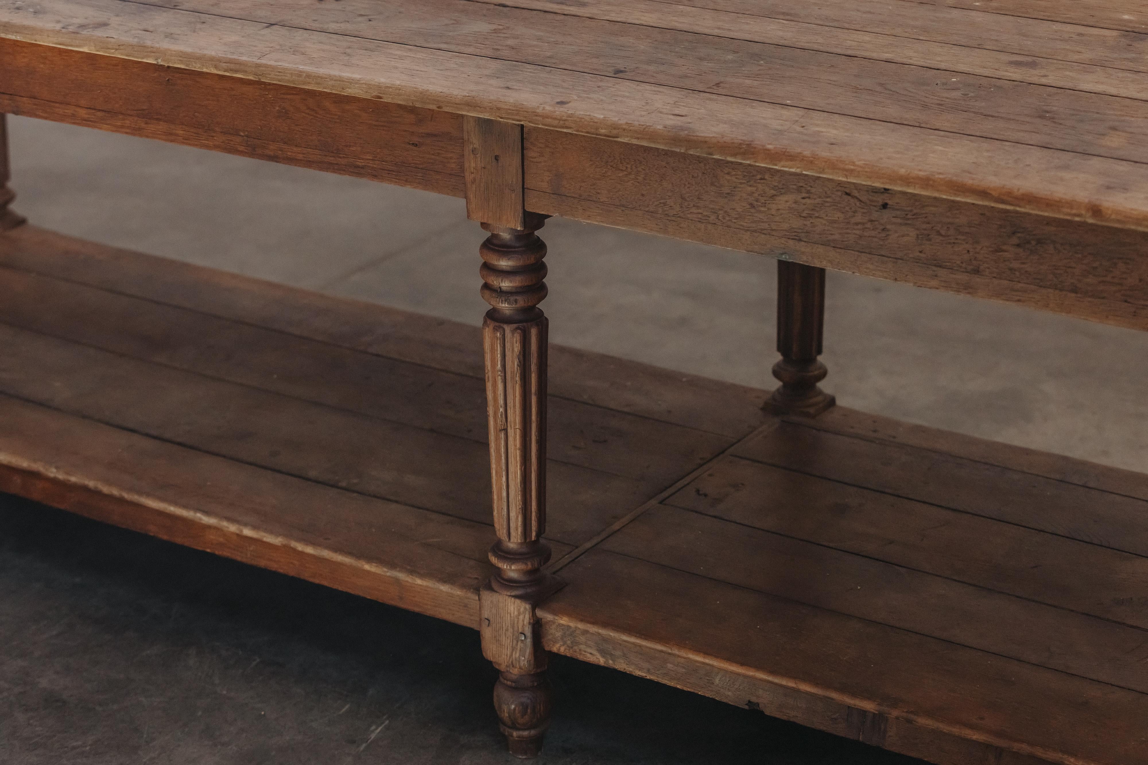 XL Oak Draper Table From France, Circa 1880 For Sale 1