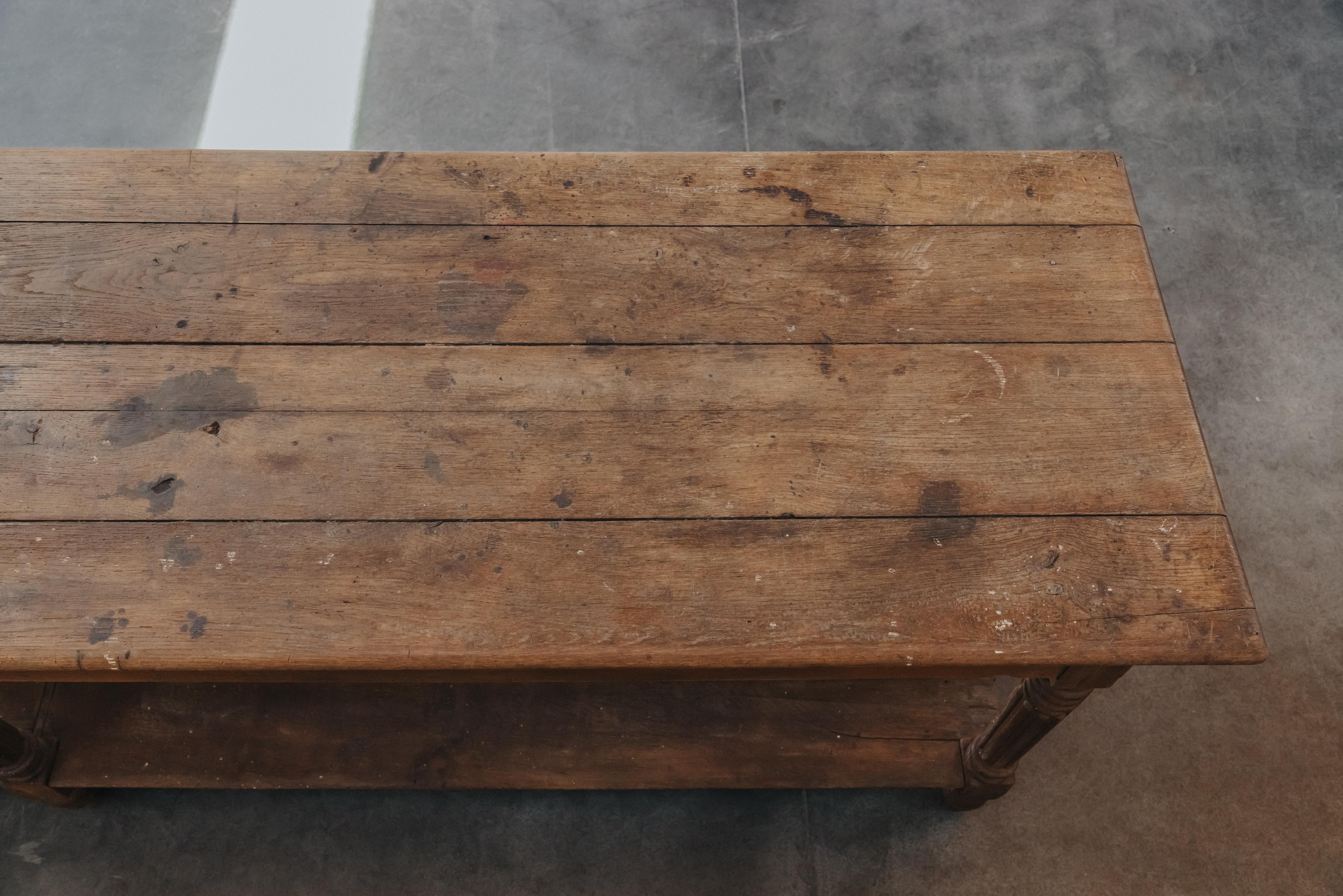 XL Oak Draper Table From France, Circa 1880 For Sale 3