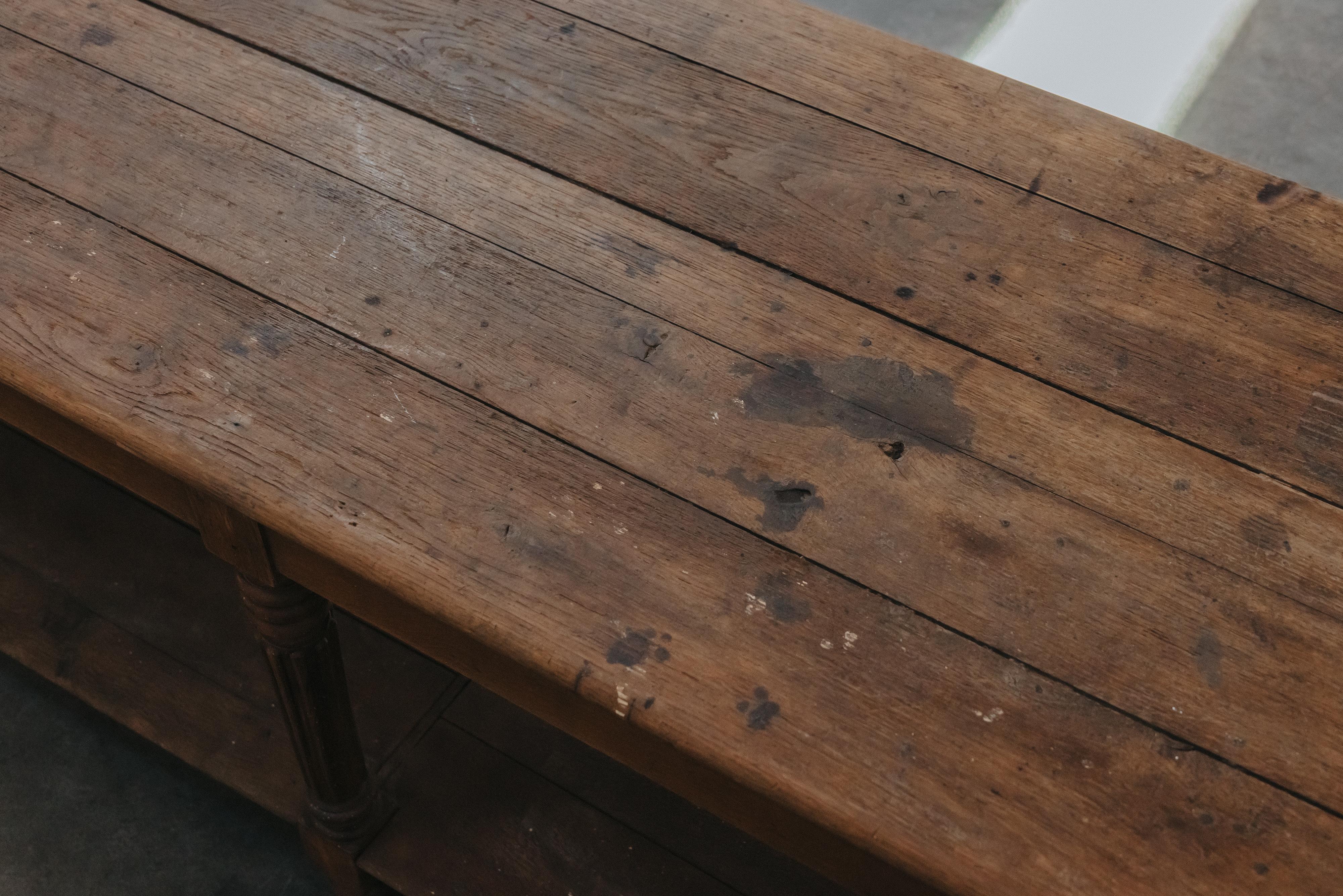 XL Oak Draper Table From France, Circa 1880 For Sale 4