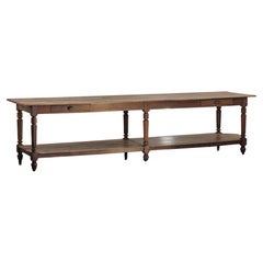 XL Oak Draper Table From France, Circa 1880