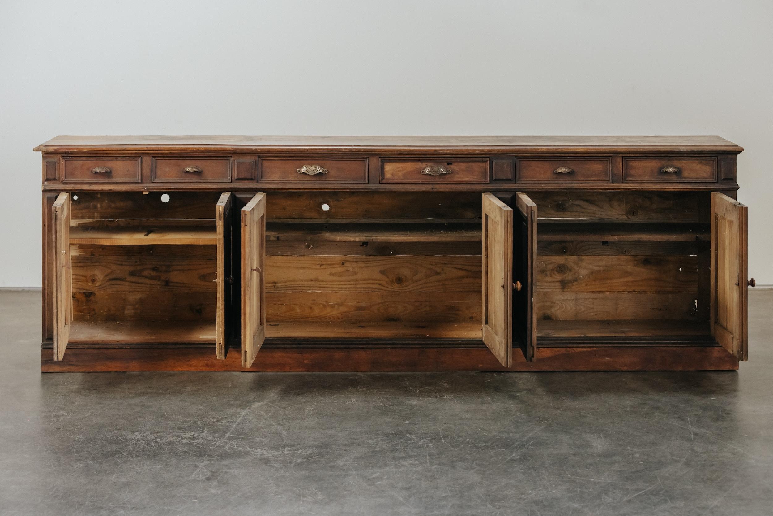 European XL Oak Sideboard From France, Circa 1880