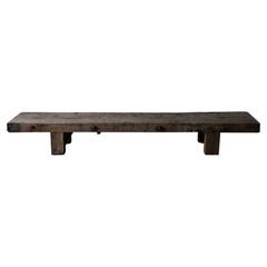 Vintage XL Oak Workbench Coffee Table from France, circa 1940