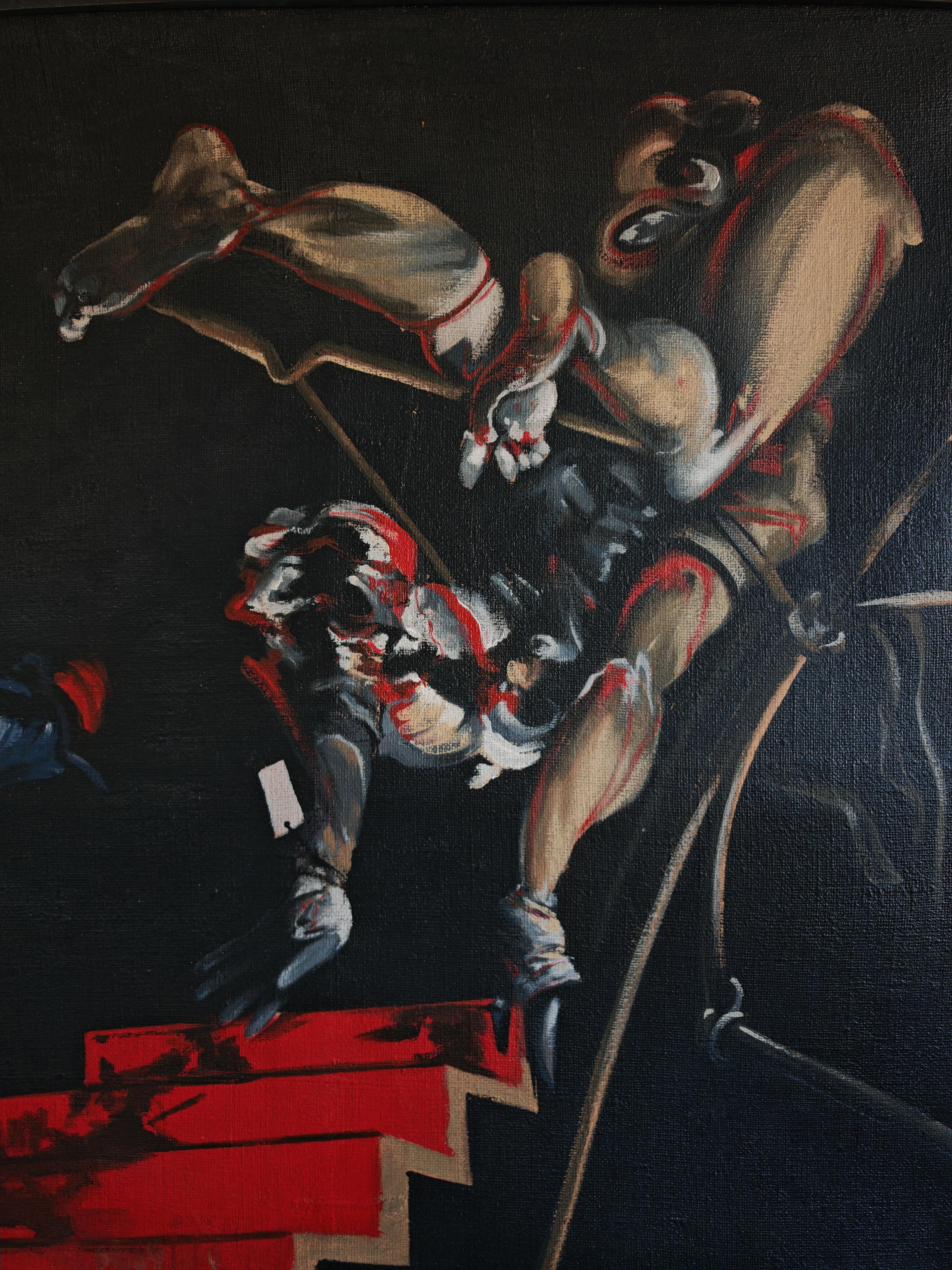 XL Ölgemälde im Stil von Vladimir Velickovic und Francis Bacon im Angebot 3