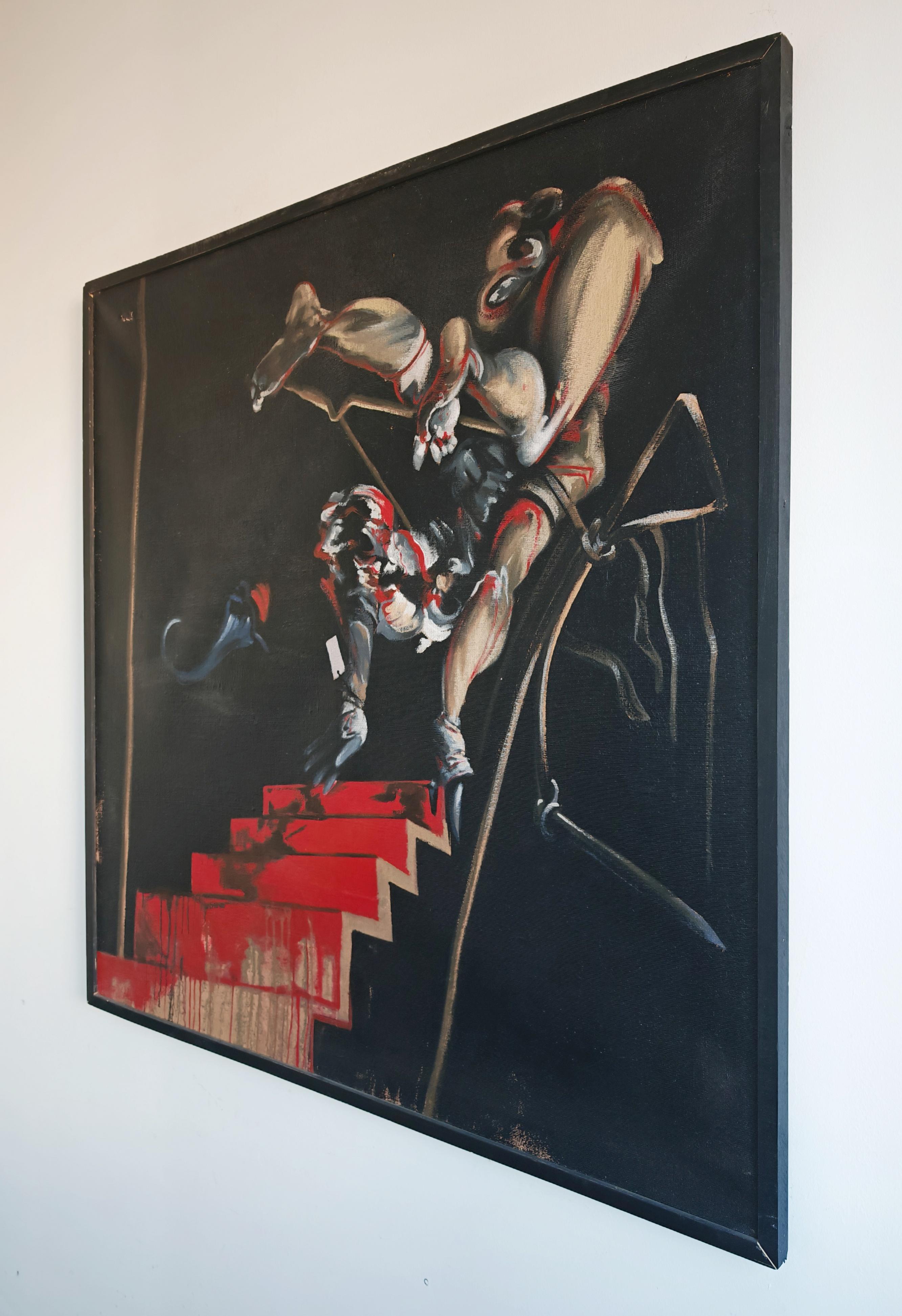 XL Ölgemälde im Stil von Vladimir Velickovic und Francis Bacon im Angebot 6