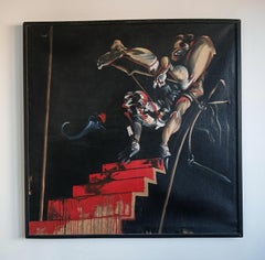XL oil painting in style of Vladimir Velickovic and Francis Bacon
