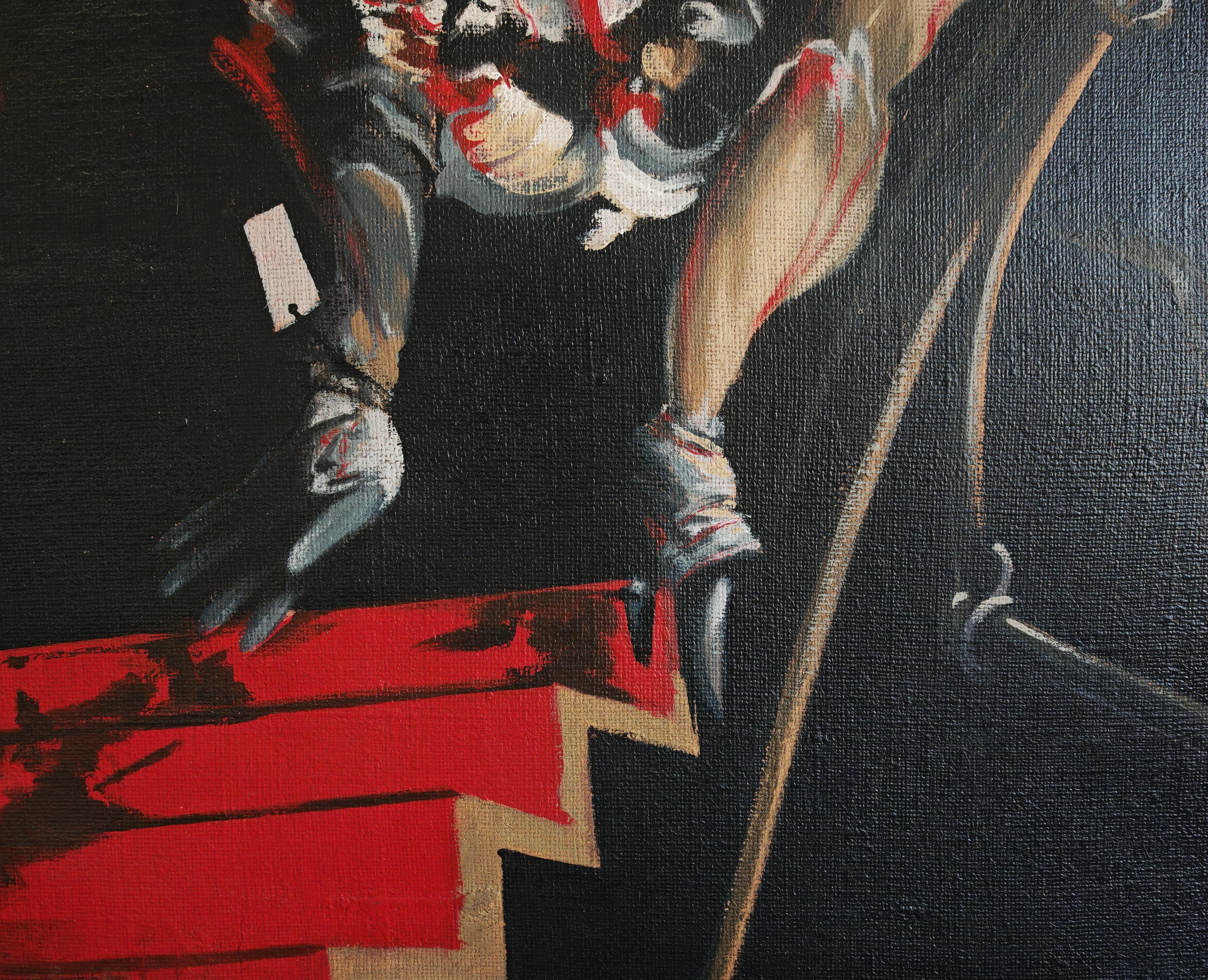 XL Ölgemälde im Stil von Vladimir Velickovic und Francis Bacon im Angebot 16