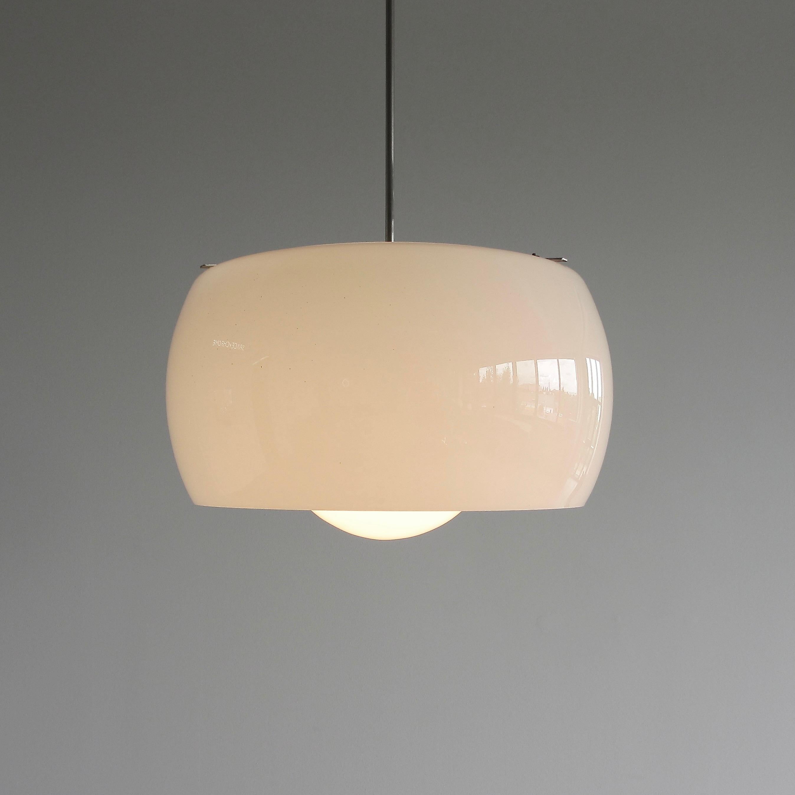 Modern XL Omega Hanging Lamp by Vico Magistretti, 1962