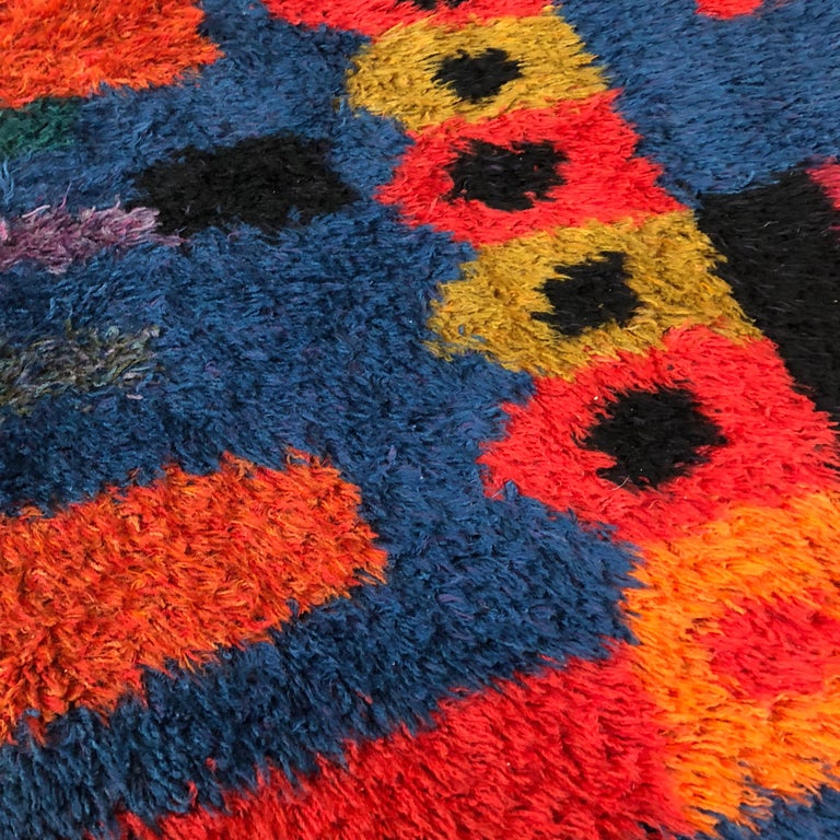Extra Large Original Scandinavian Rya Rug by Arne Lindaas for Sellgren ...
