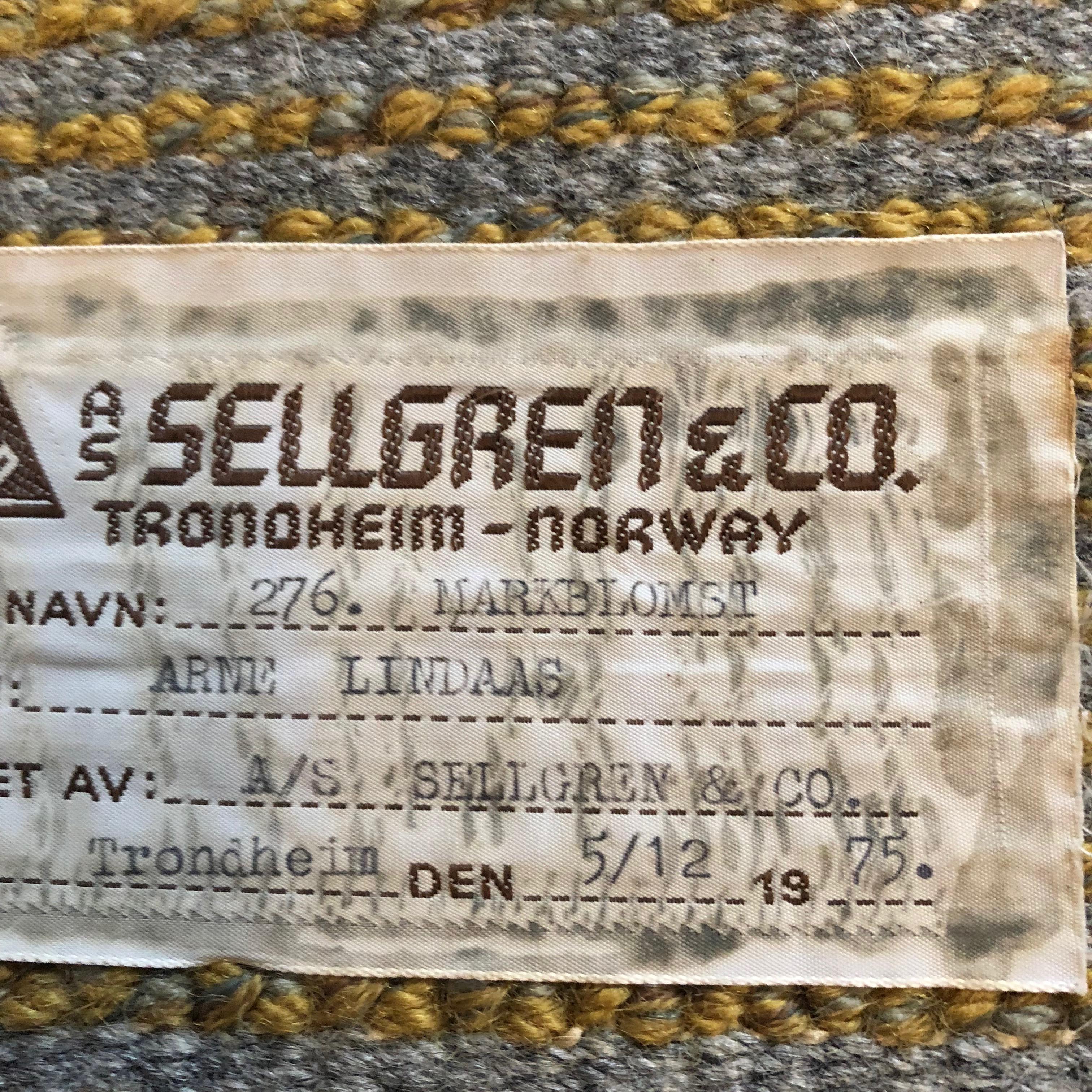 Extra Large Original Scandinavian Rya Rug, Arne Lindaas for Sellgren AS, Norway In Good Condition In Kirchlengern, DE