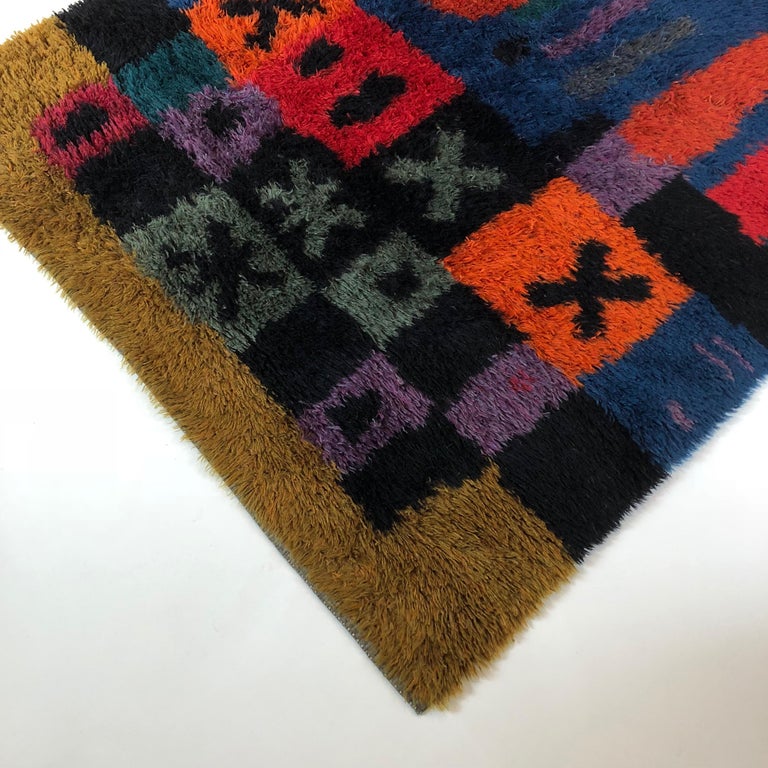 Extra Large Original Scandinavian Rya Rug by Arne Lindaas for Sellgren ...
