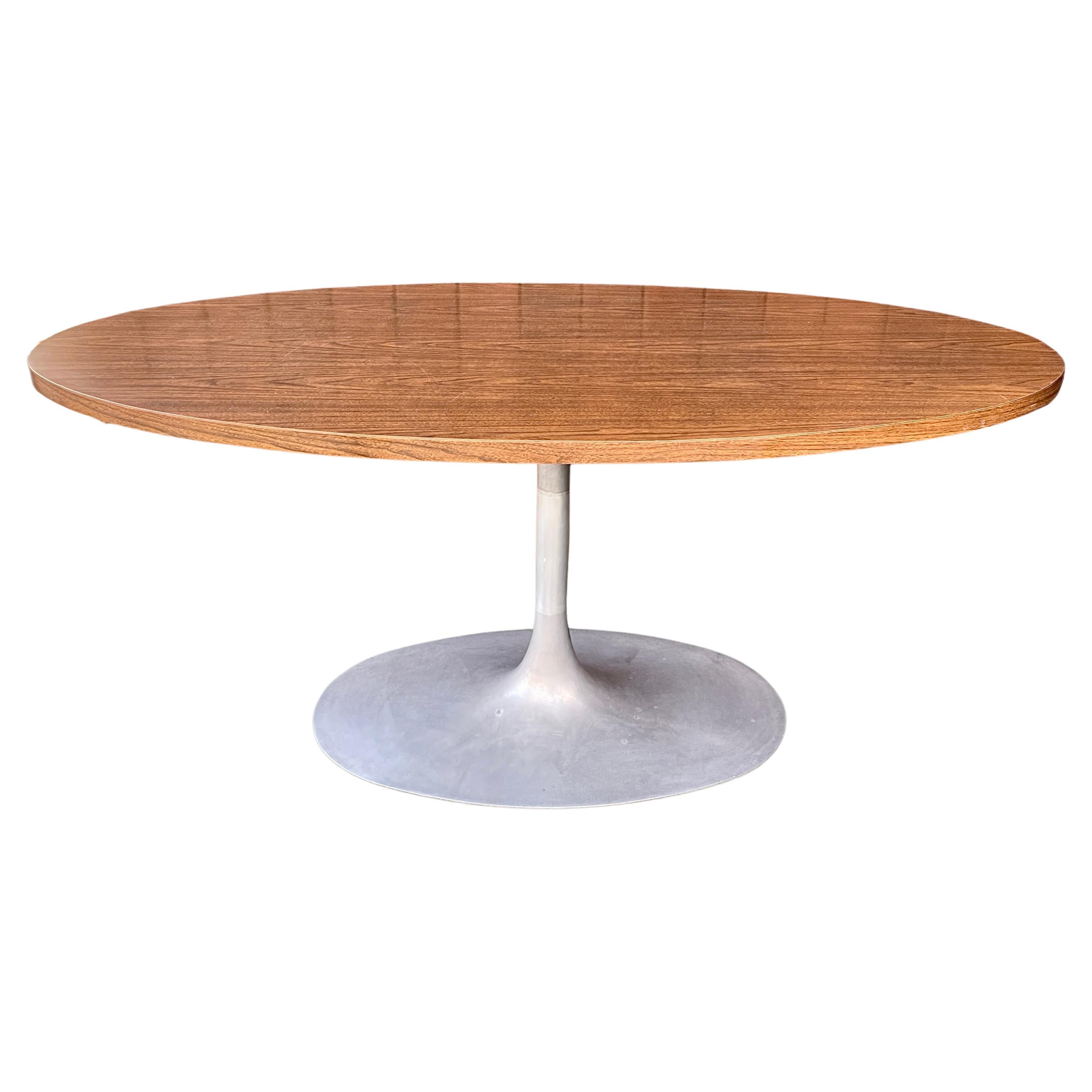 XL Oval Tulip Dining Table Space Age Jetsons Vintage Mid-Century Burke Arkana For Sale
