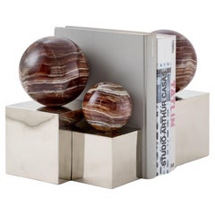 XL Pair Bookends Salta, Onix Stone & Silver Alpaca