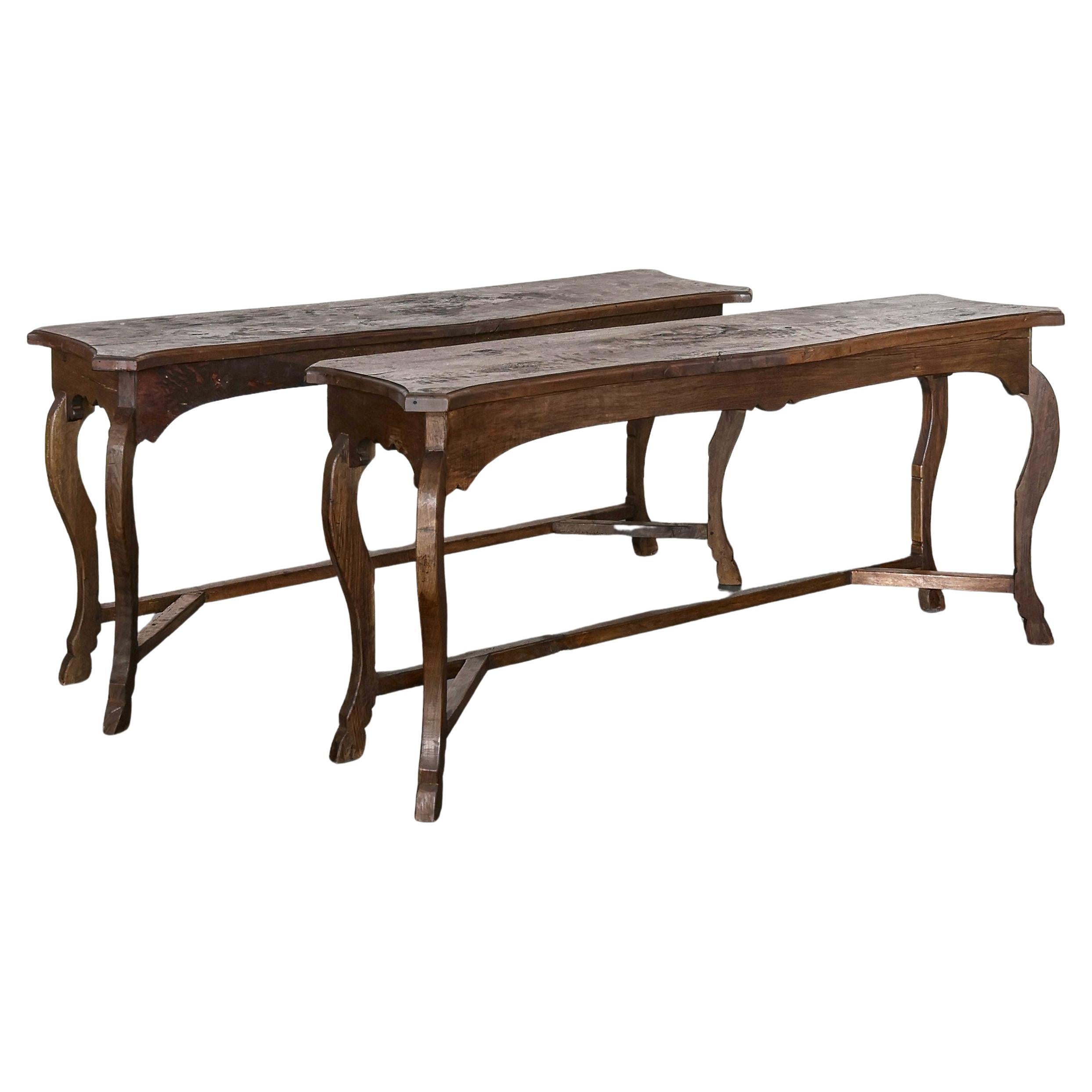 XL Pair Of 19th C. Navarran Console Tables
