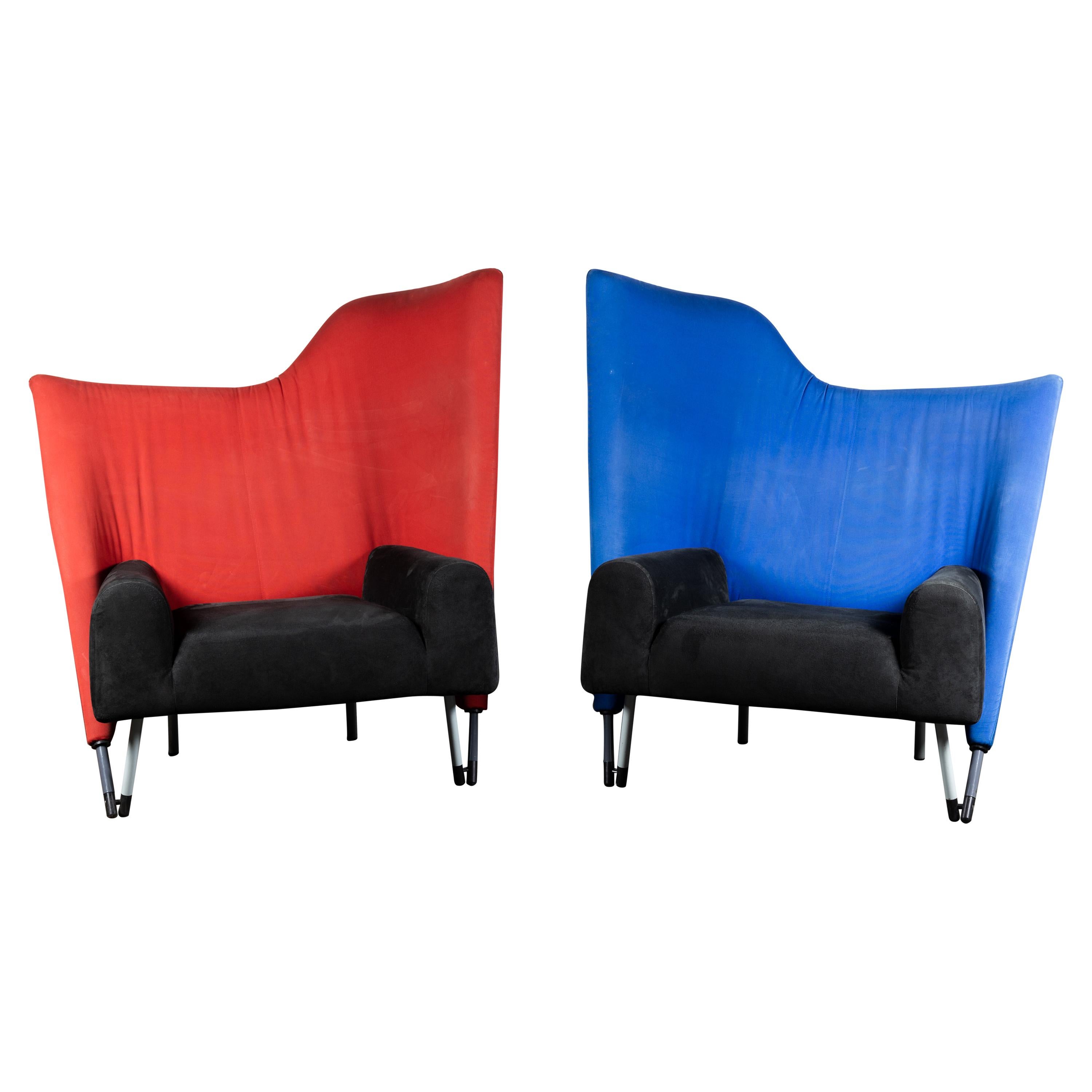 Extra Large Pair of Original Cassina Torso Lounge Chairs by Paolo Deganello