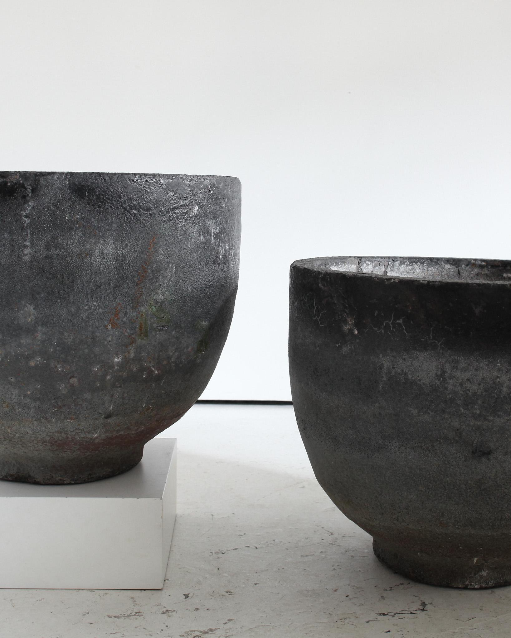 XL Pair Of Patinated Early 20Th C. Wabi Sabi Vessels/Planters 3