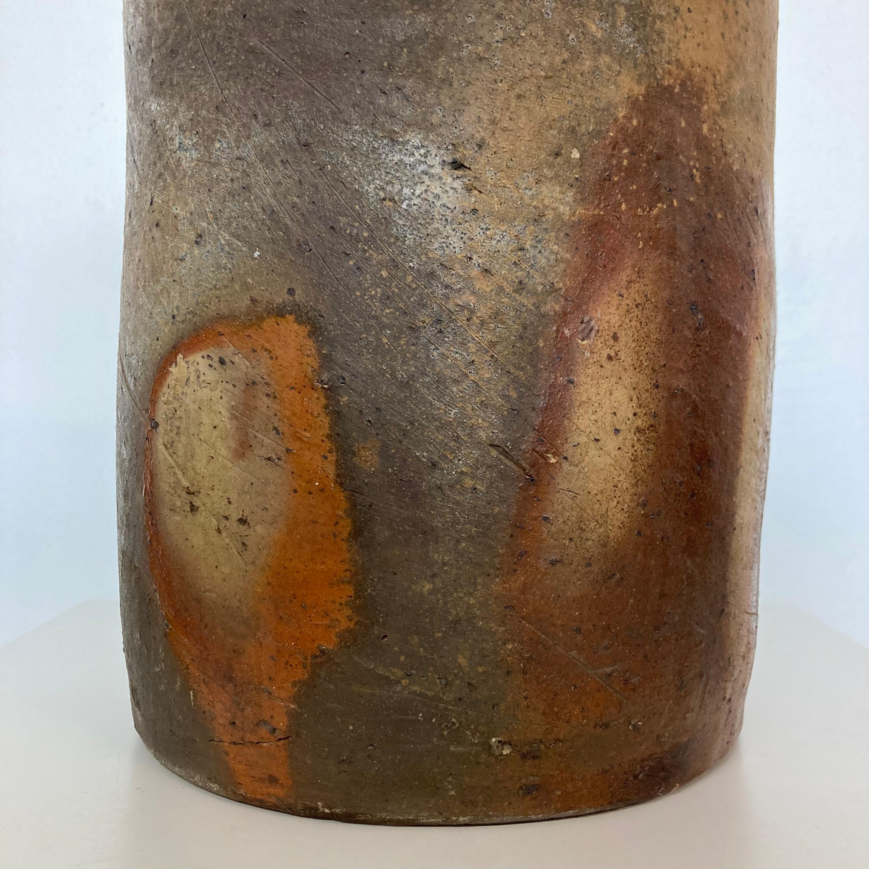 XL Partially Glazed Stoneware Lamp from the Puisaye Region in France 8