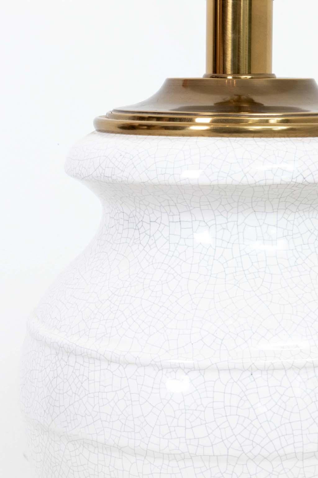 Lámpara de mesa XL Paul Hansen Crackle Glazed Regencia de Hollywood en venta