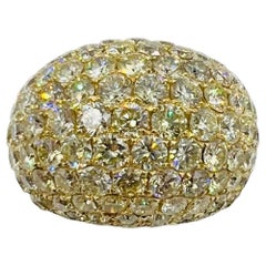 XL Pave Diamant 18k Gelbgold Dome Ring