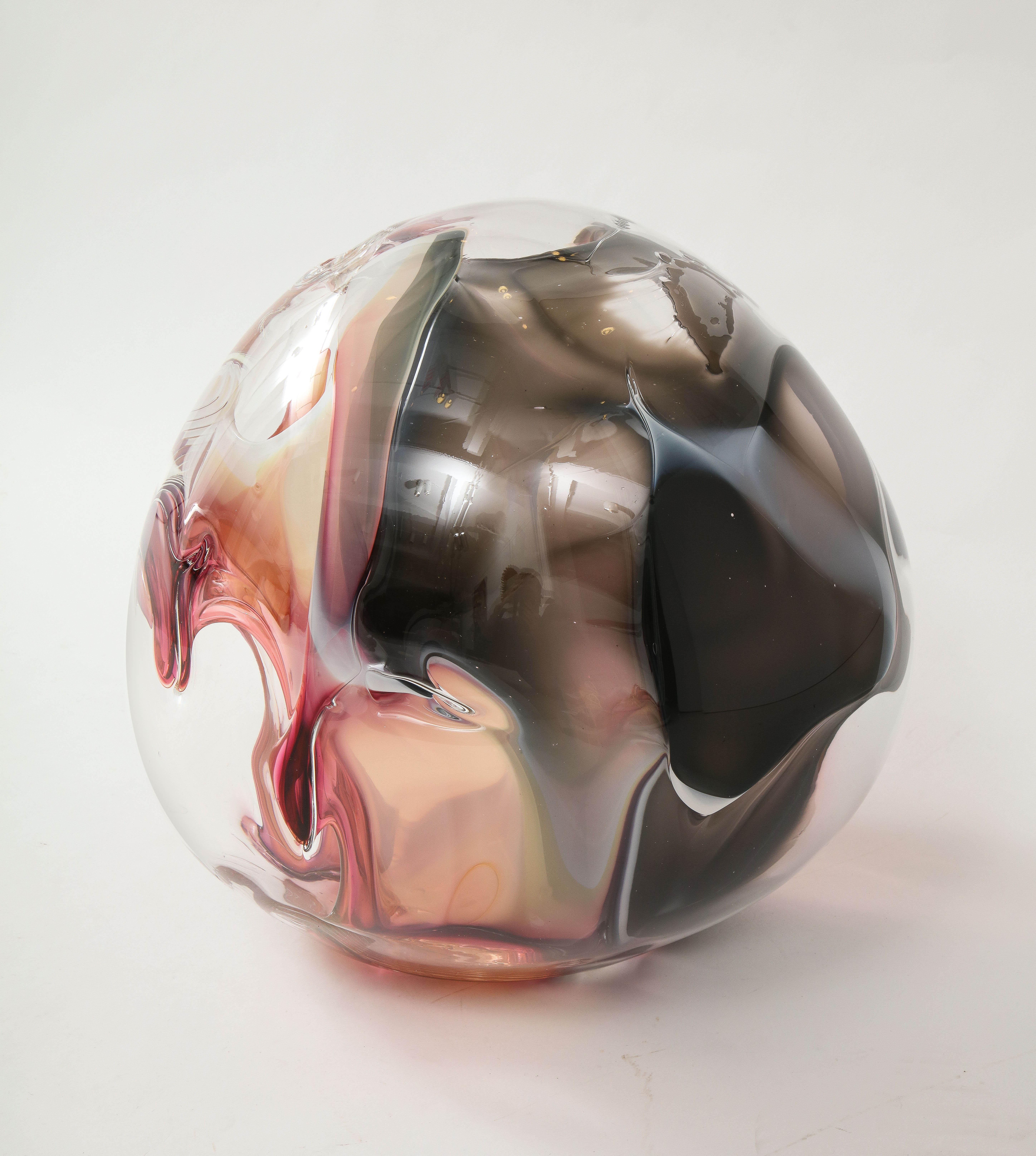 Modern Extra Large Peter Bramhall Glas Orb Sculpture