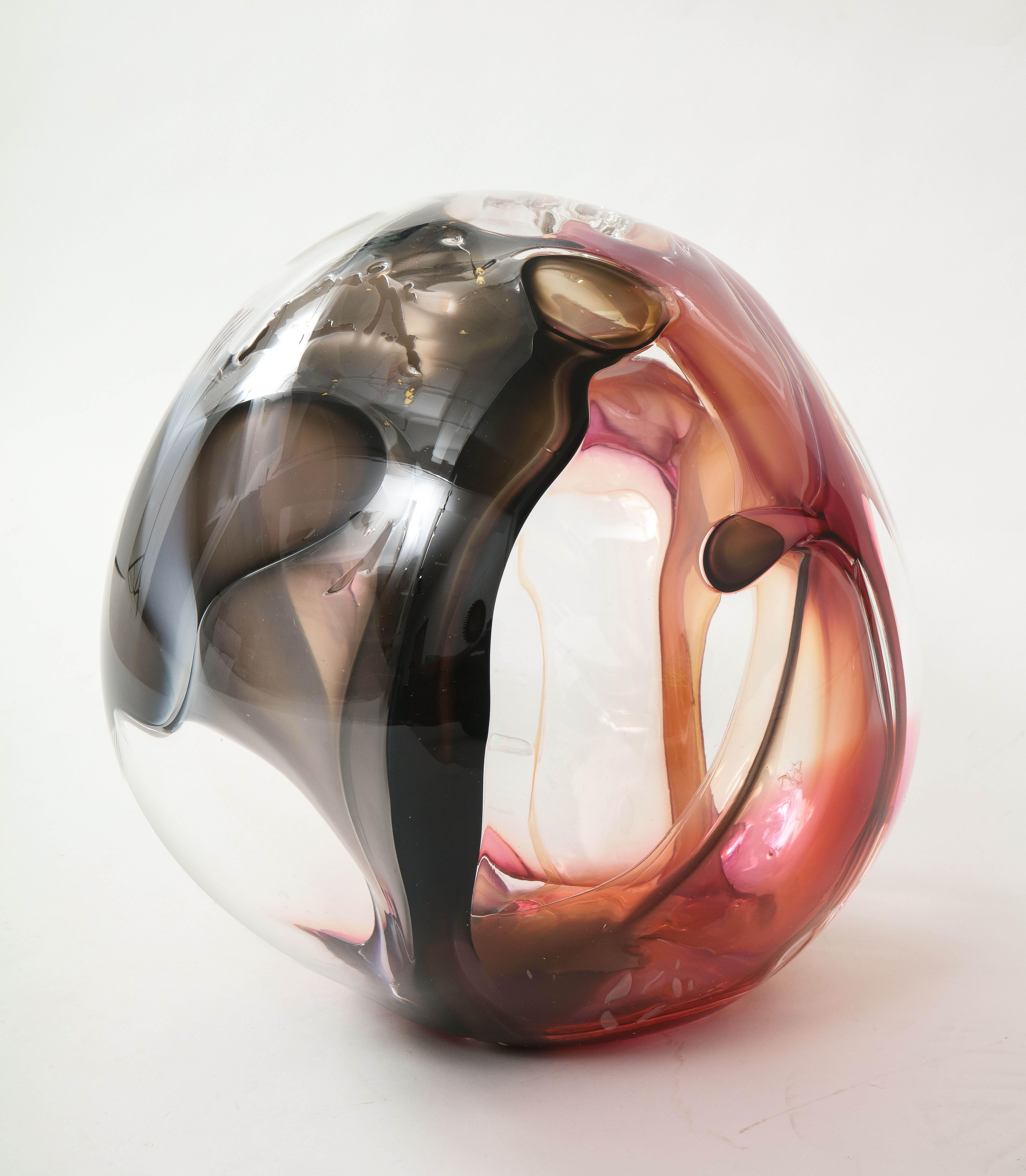American Extra Large Peter Bramhall Glas Orb Sculpture