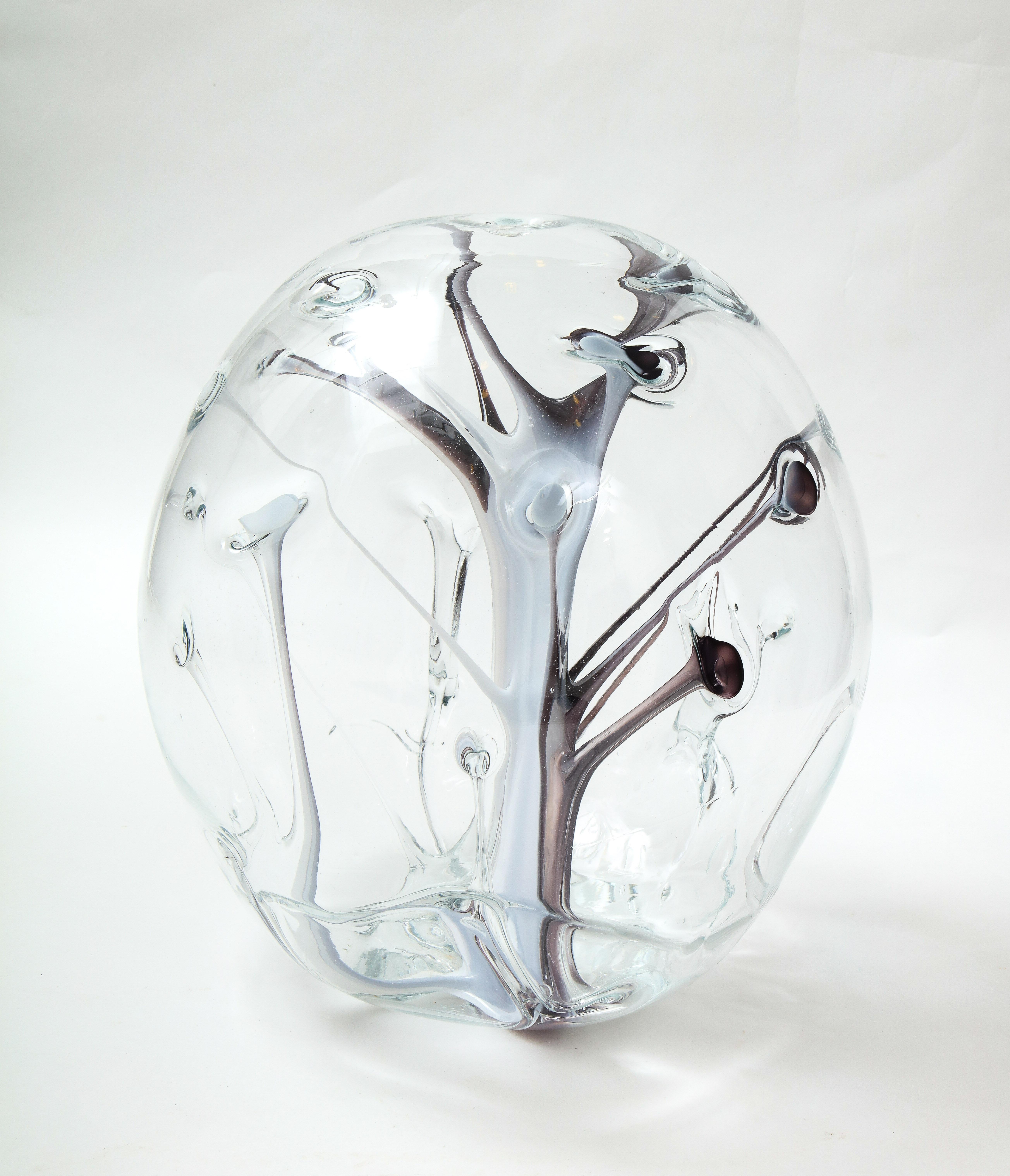 Blown Glass XL Peter Bramhall Glass Sculpture. For Sale