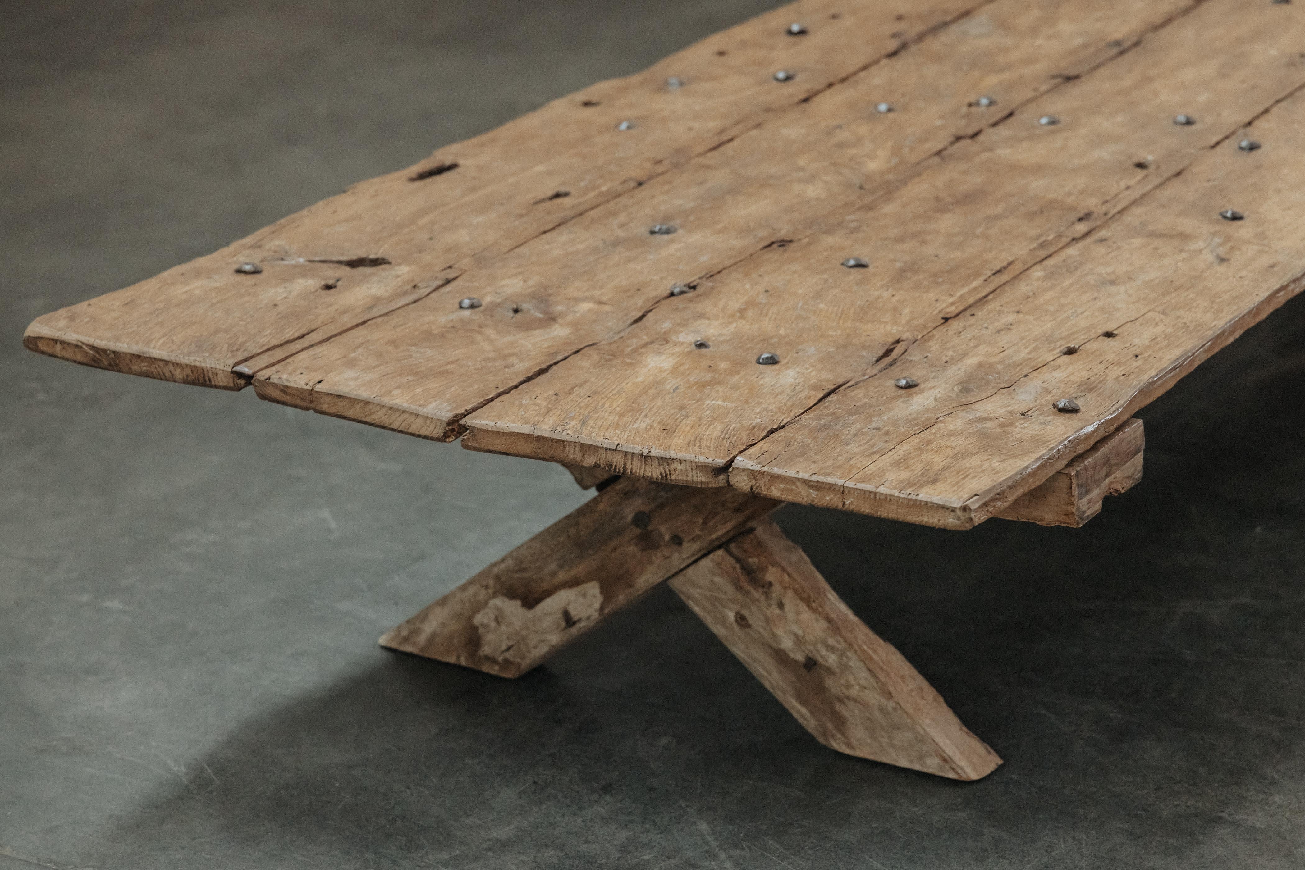 European XL Pine Coffee Table From France, Circa 1800 For Sale