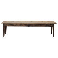 XL Esstisch aus Kiefernholz aus Frankreich, um 1800