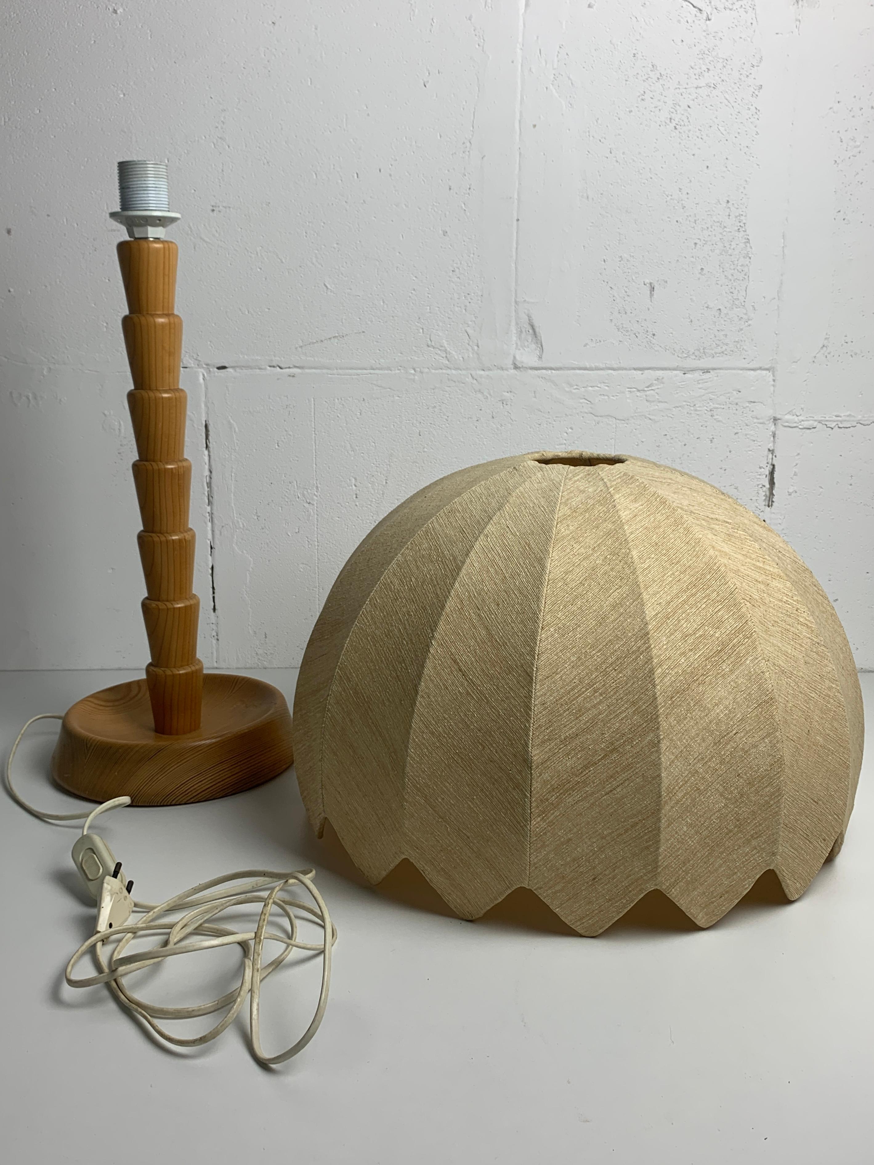 Lampada a fungo da tavolo XL in legno di pino di Temde Switzerland, anni '70 in vendita 5