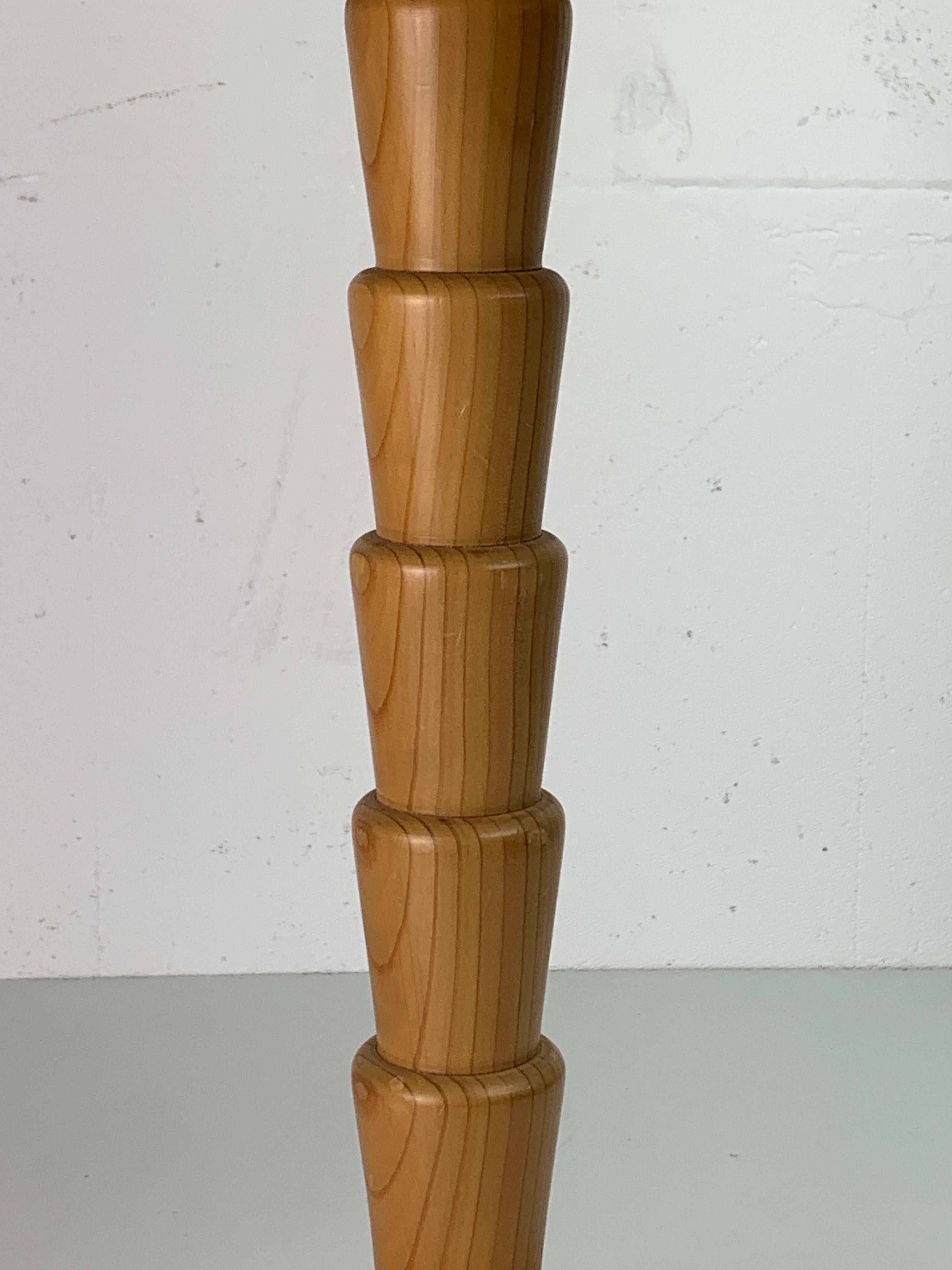 Lampada a fungo da tavolo XL in legno di pino di Temde Switzerland, anni '70 in vendita 2