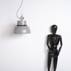 Xl Polish Factory Lights With Prismatic Glass - Matt Grey