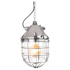 XL Polished Industrial Cage Lights from Eastern Europe