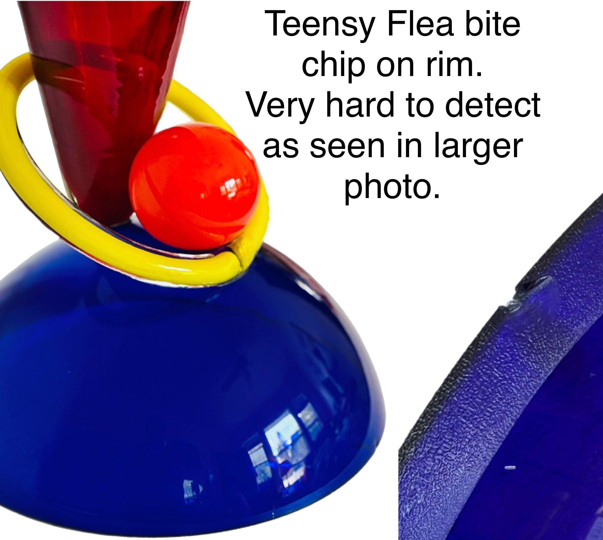 XL PostModern Memphis Ettore Sottsass Ip Murano Blown Glass Sculpture Vase Italy For Sale 9