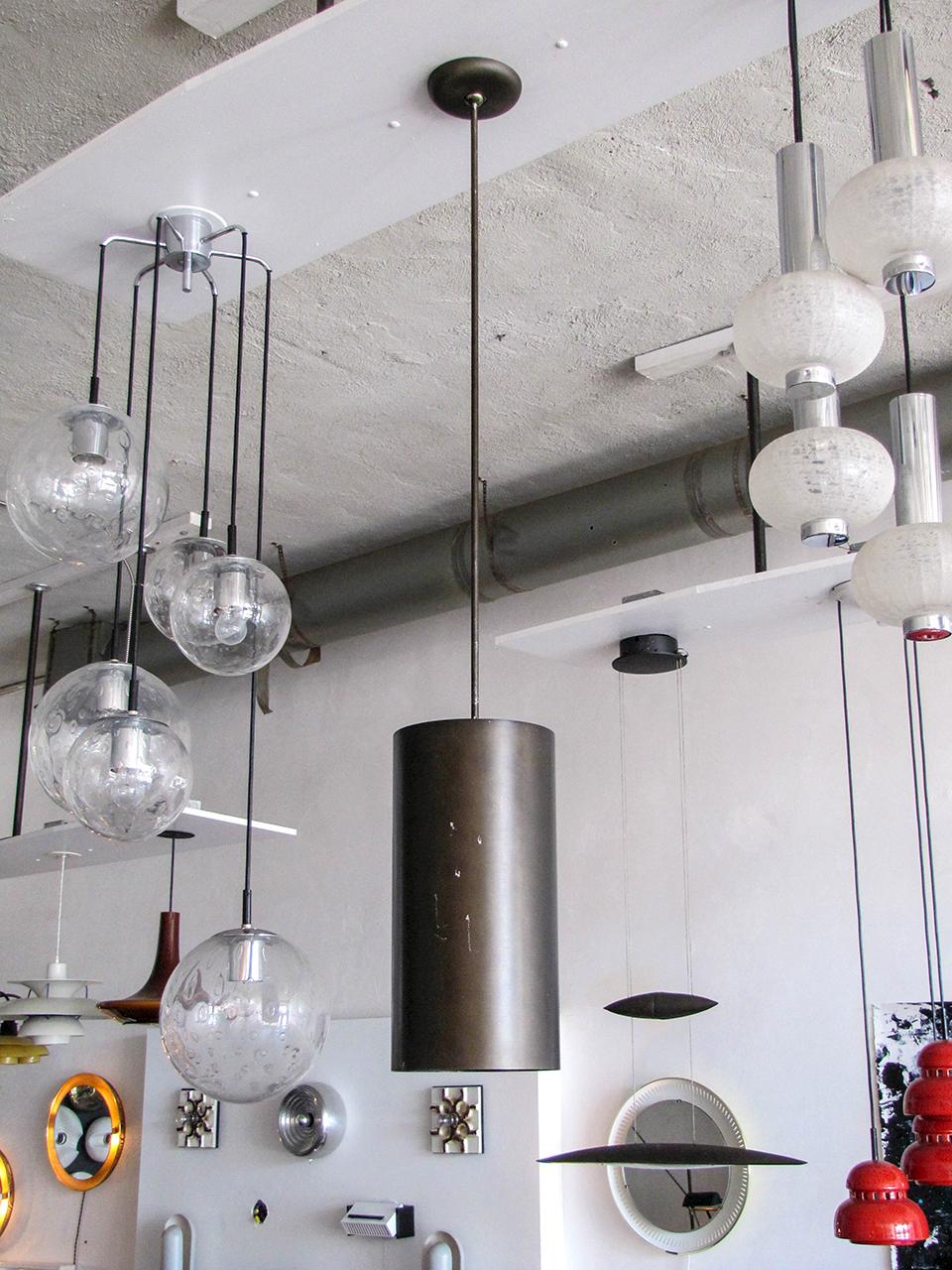 Mid-Century Modern XL Prescolite Pendants, 1960 For Sale