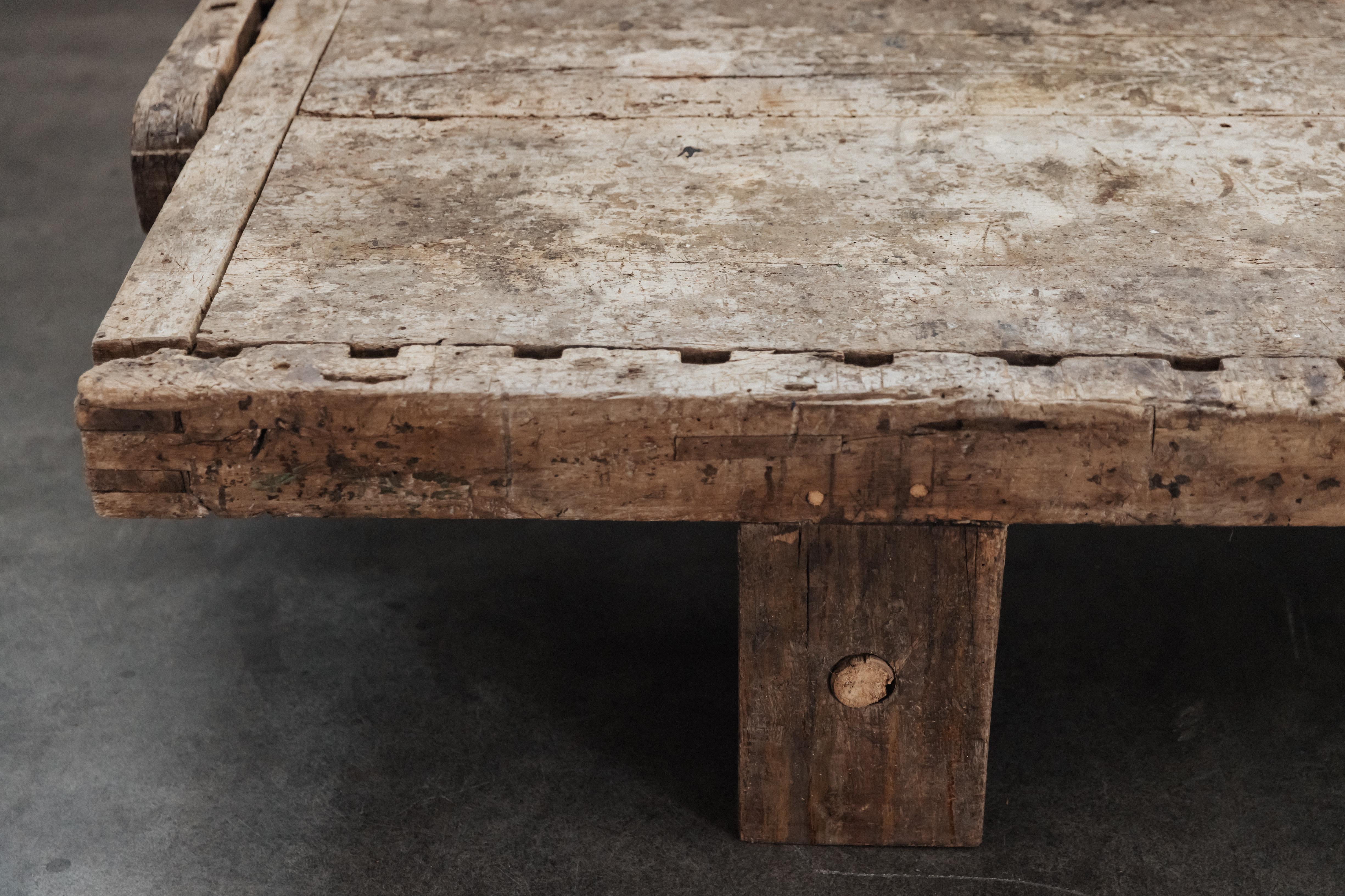 XL Primitive Coffee Table From France, Circa 1900 In Good Condition For Sale In Nashville, TN
