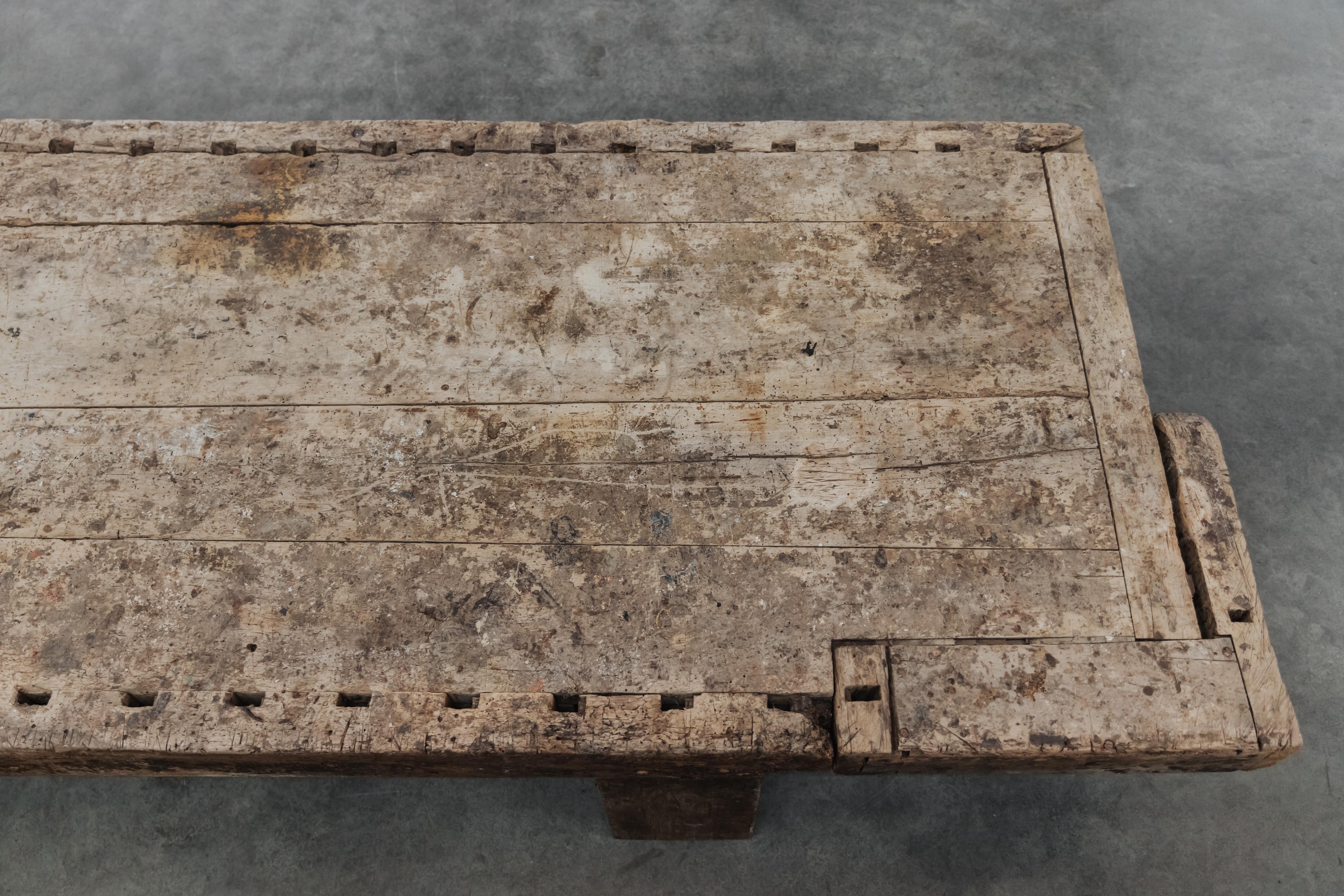 Pine XL Primitive Coffee Table From France, Circa 1900 For Sale
