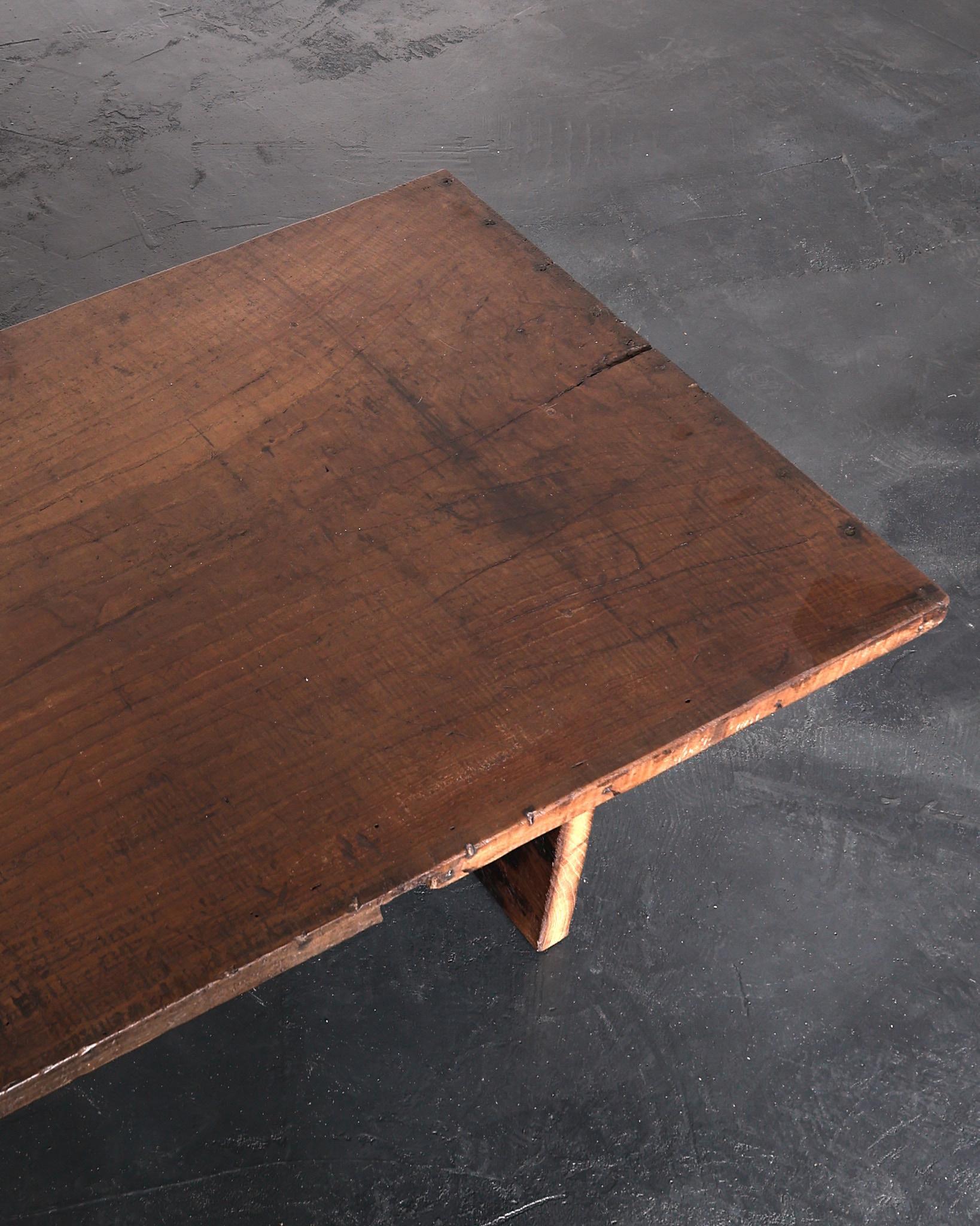 XL Primitive Low Table In 18th C. Portuguese Chestnut Wabi Sabi For Sale 7
