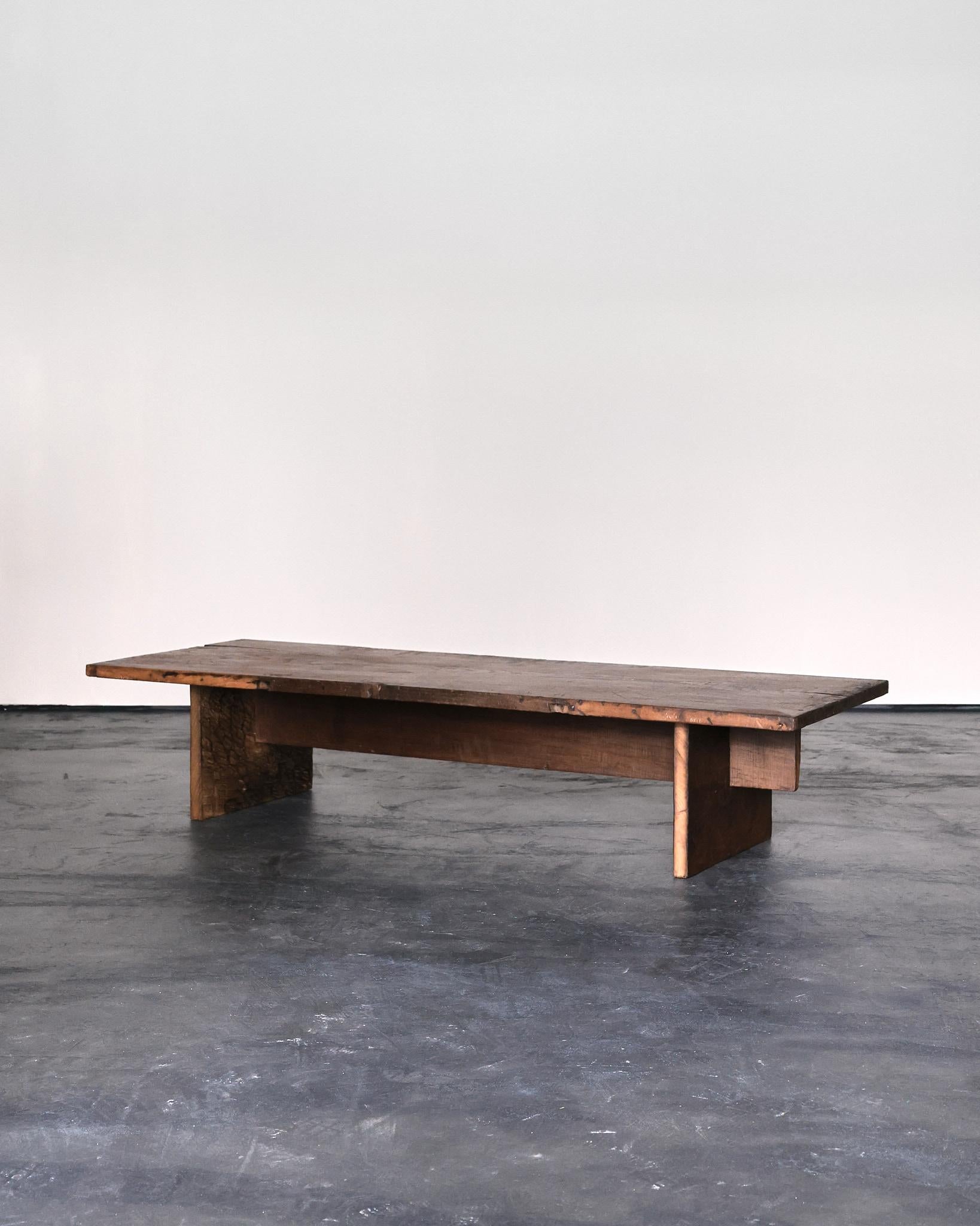 18th Century and Earlier XL Primitive Low Table In 18th C. Portuguese Chestnut Wabi Sabi For Sale