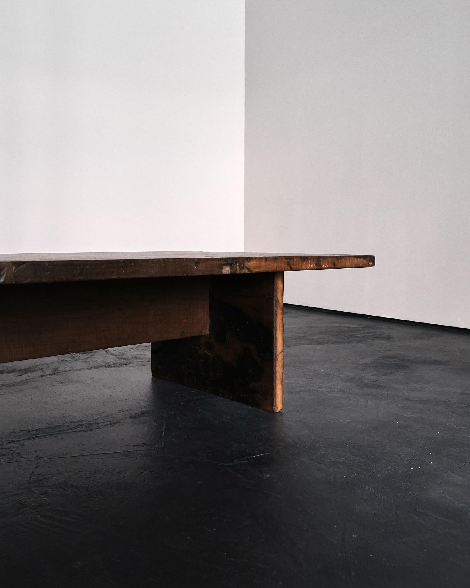 XL Primitive Low Table In 18th C. Portuguese Chestnut Wabi Sabi For Sale 5
