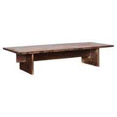 XL Primitiver niedriger XL-Tisch aus portugiesischem Kastanienholz, Wabi Sabi, 18. Jahrhundert